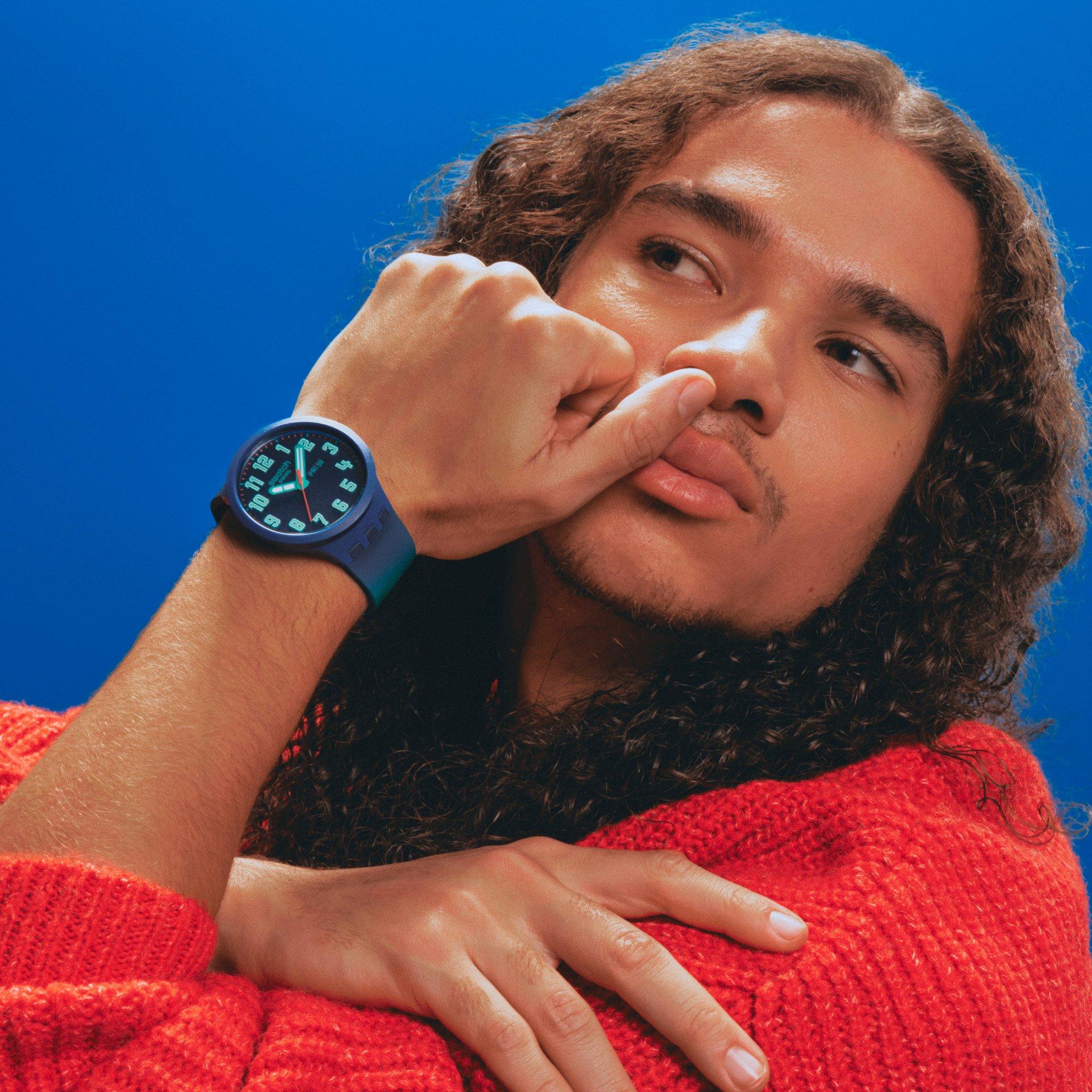 Blue - Swatch - Unisex Adults Bold 53 Analogue Quartz Watch - 2