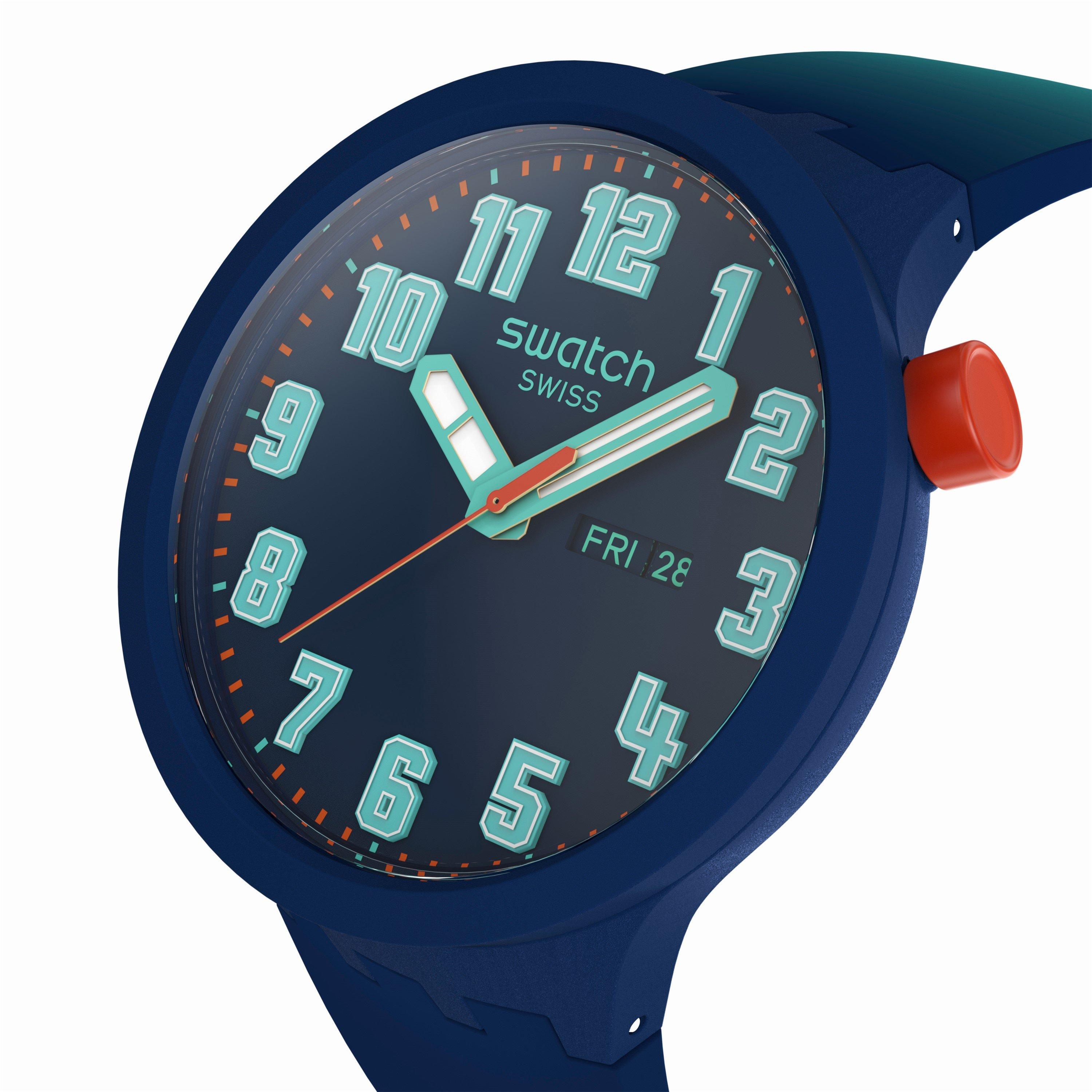 Blue - Swatch - Unisex Adults Bold 53 Analogue Quartz Watch - 3
