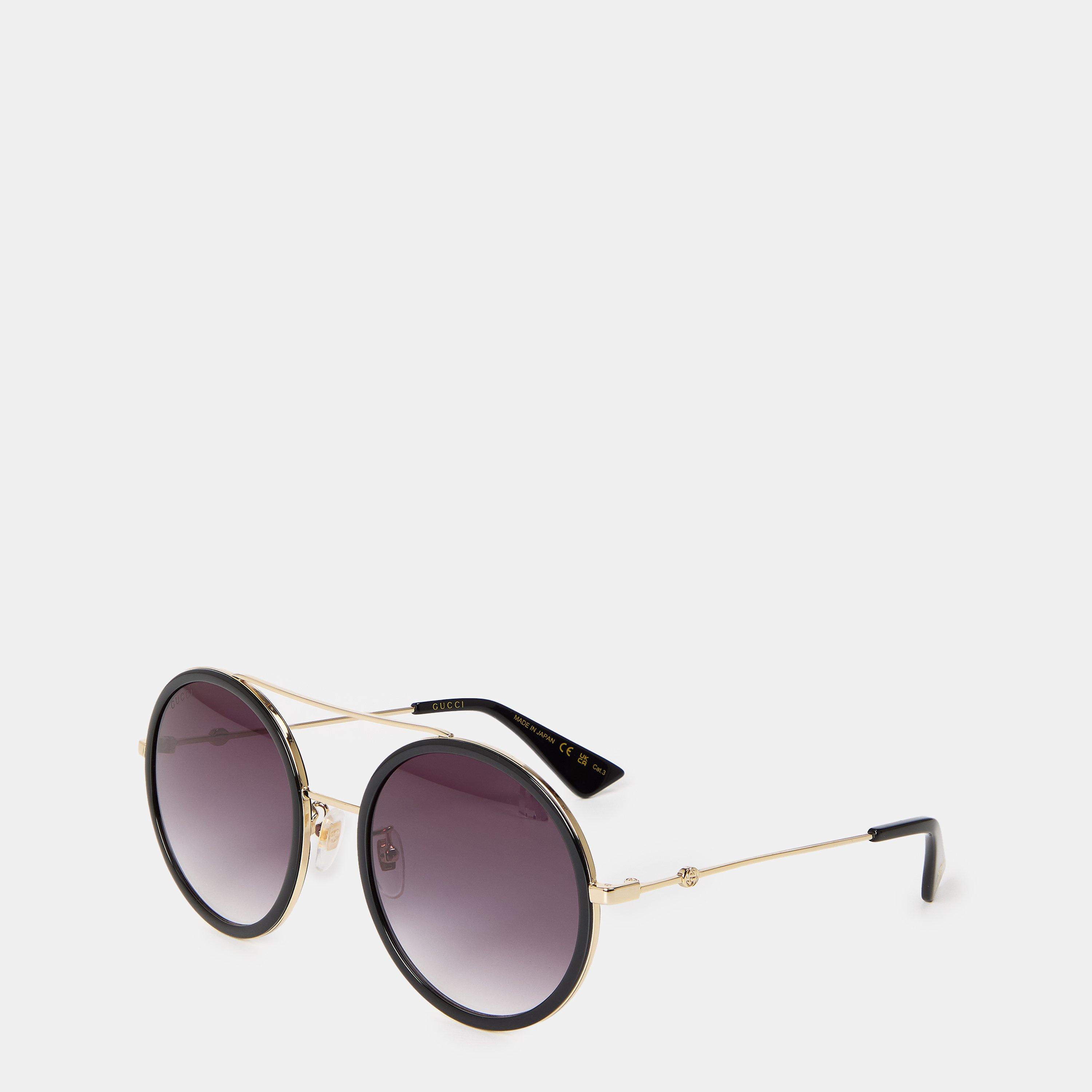 Gucci Women's Stripe Round Pilot Sunglasses