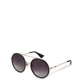Gucci Women's Stripe Round Pilot Sunglasses