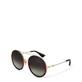 Gucci Stripe Round Pilot Sunglasses