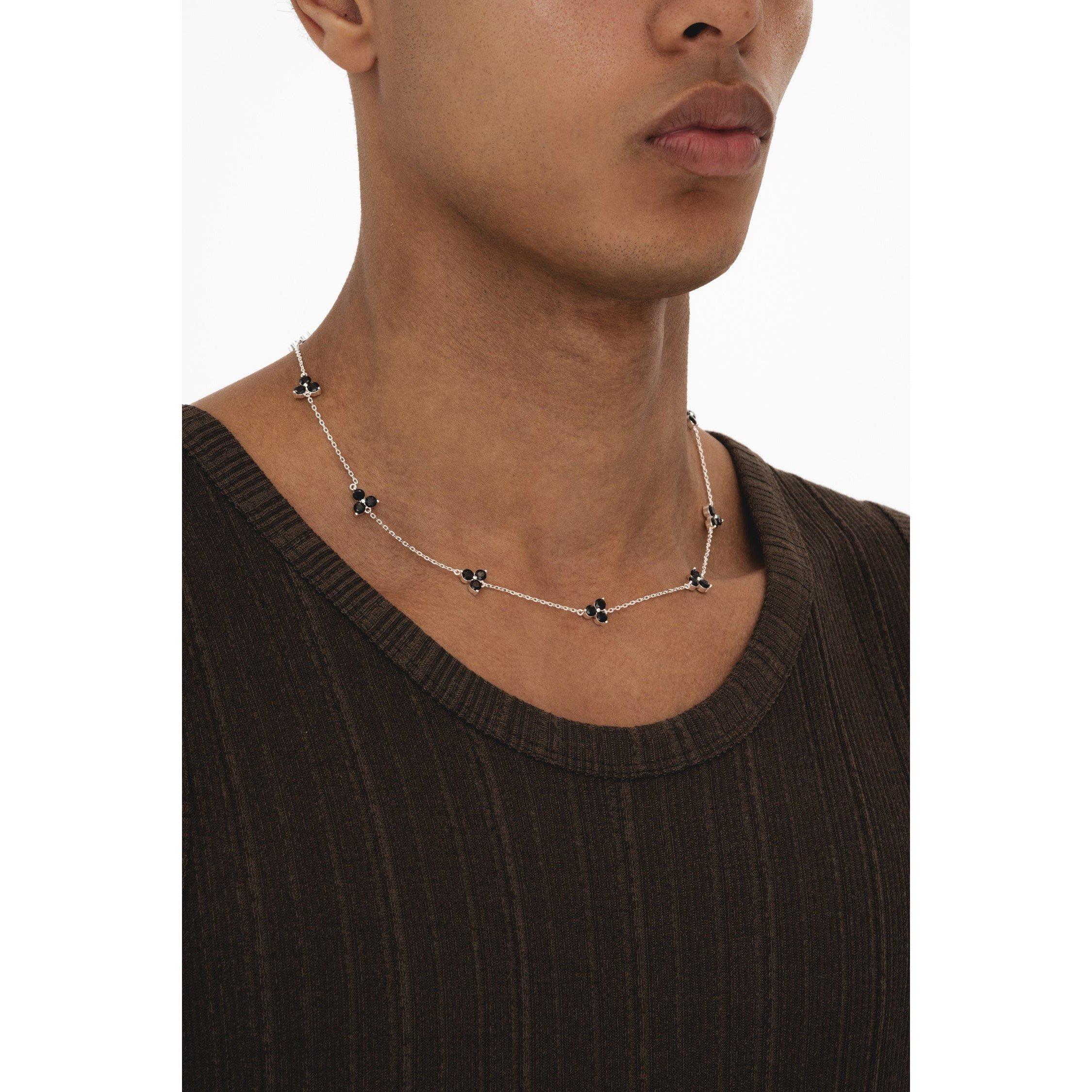 Black/SIlver - Common Lines - Como Link Necklace - 3