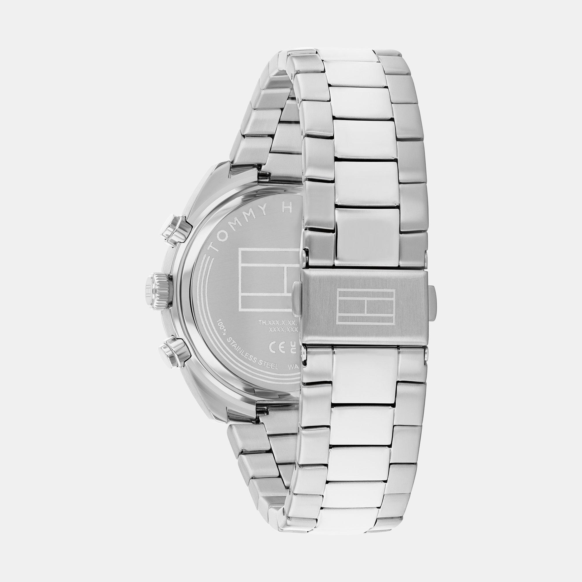 Silver - Tommy Hilfiger - Men's Hudson 40mm Stainless Steel Chronograph Analogue Quartz Watch - 2