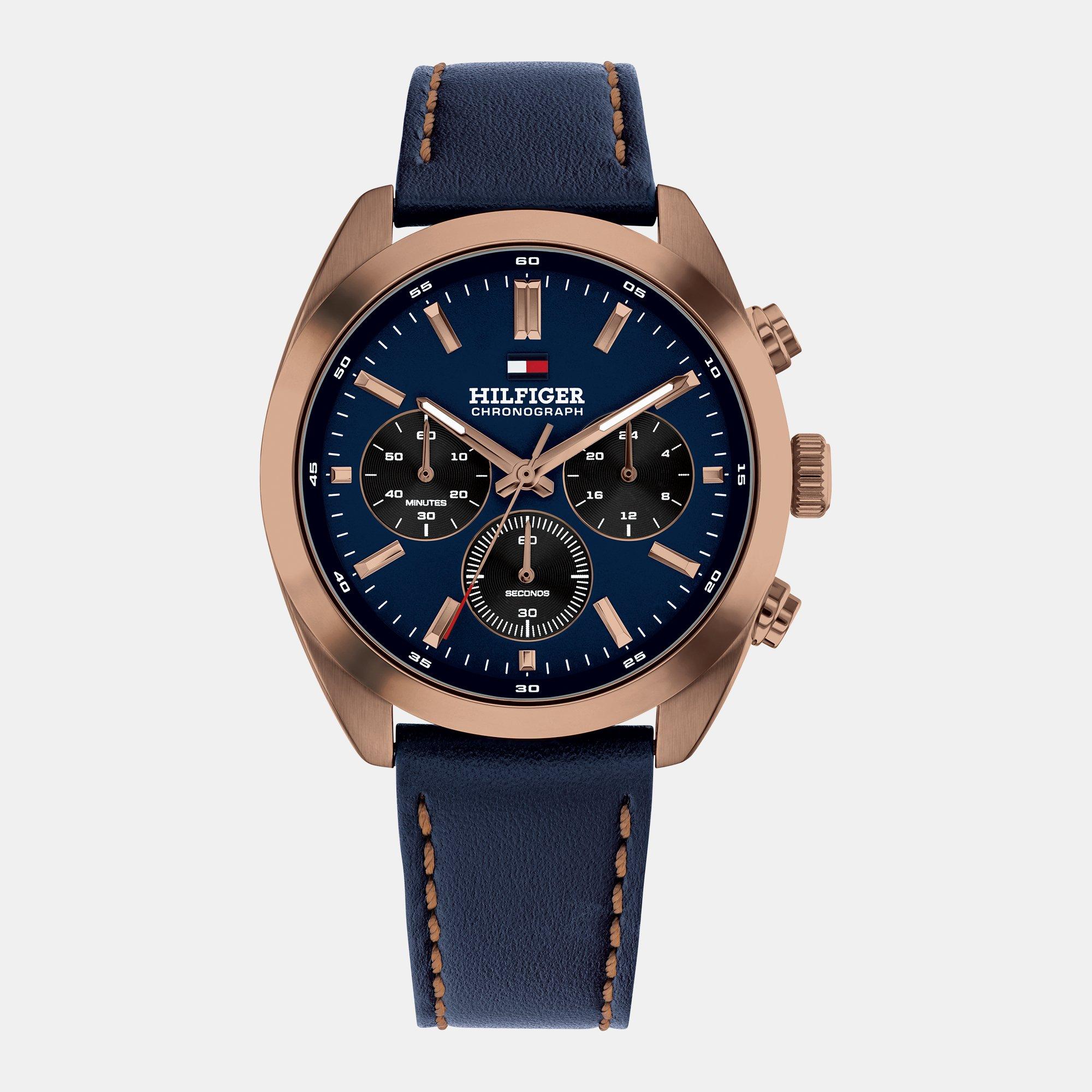 Tommy Hilfiger Men's Hudson 40Mm Stainless Steel Chronograph Analogue Quartz Watch - Blue