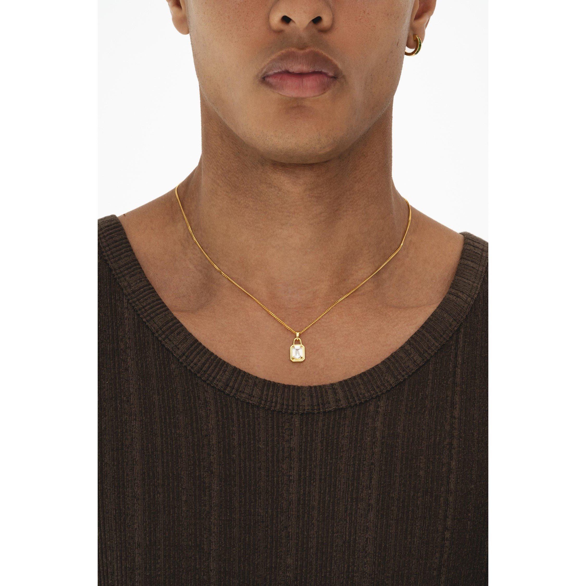 Gold - Common Lines - Solitaire Necklace - 2