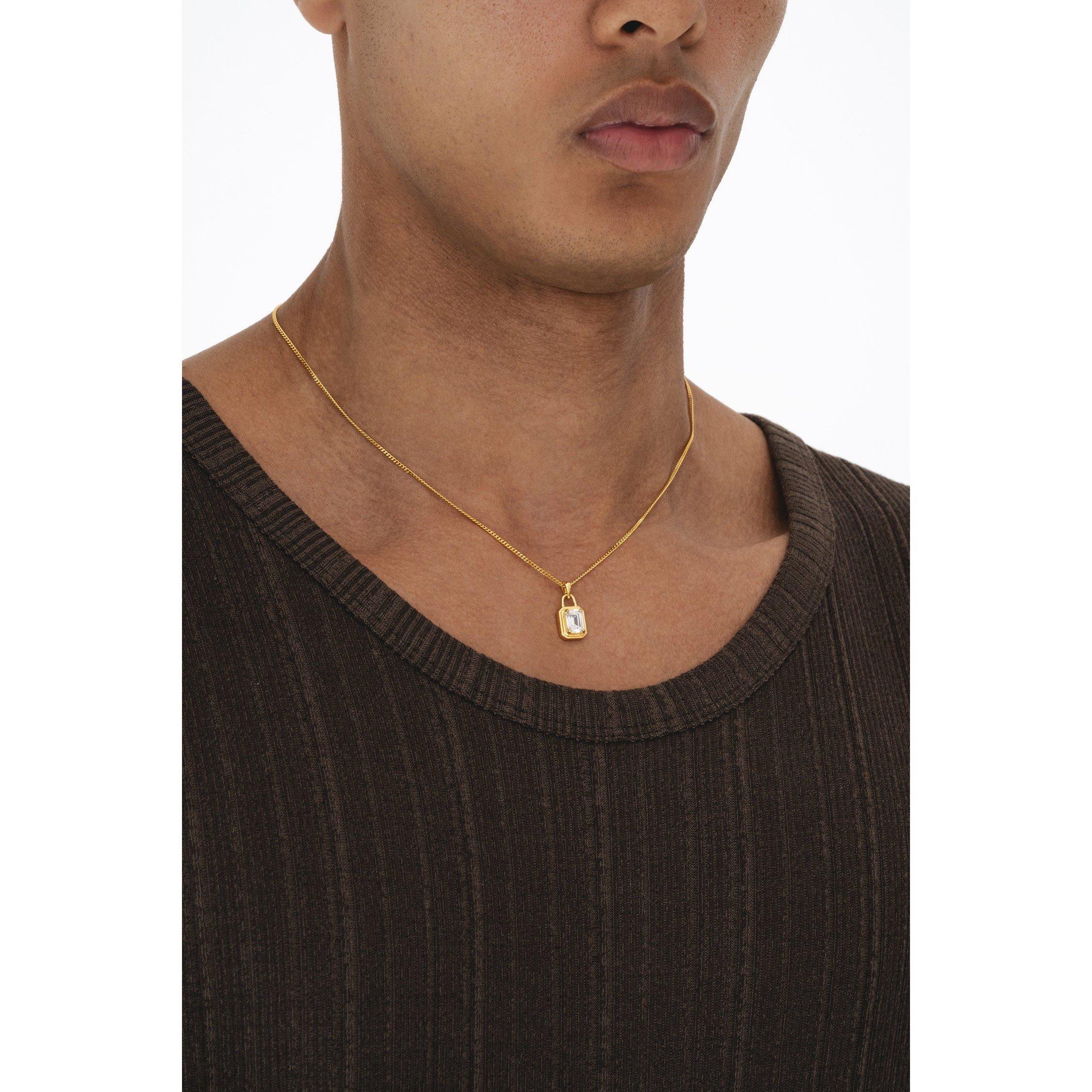 Gold - Common Lines - Solitaire Necklace - 3