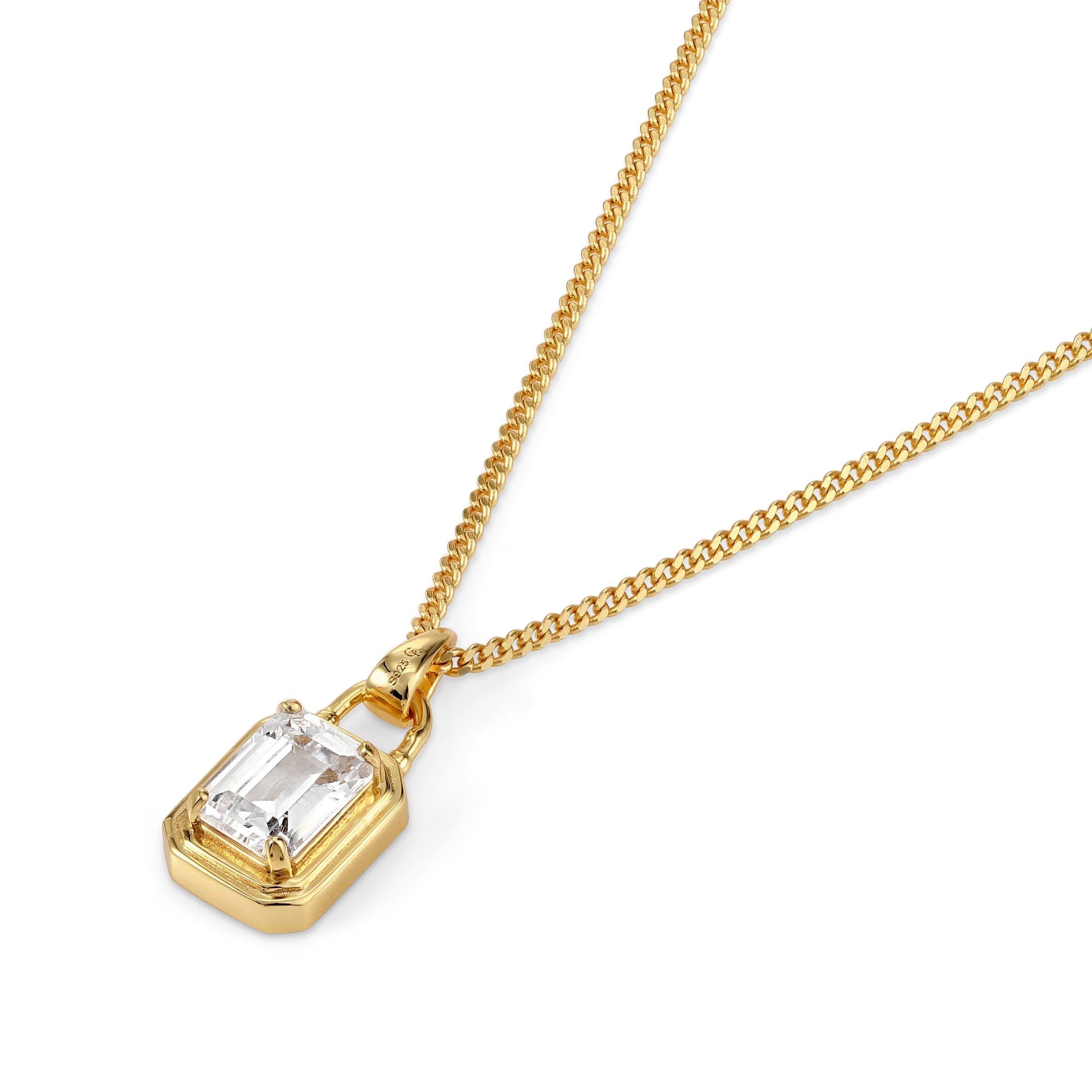 Gold - Common Lines - Solitaire Necklace - 5