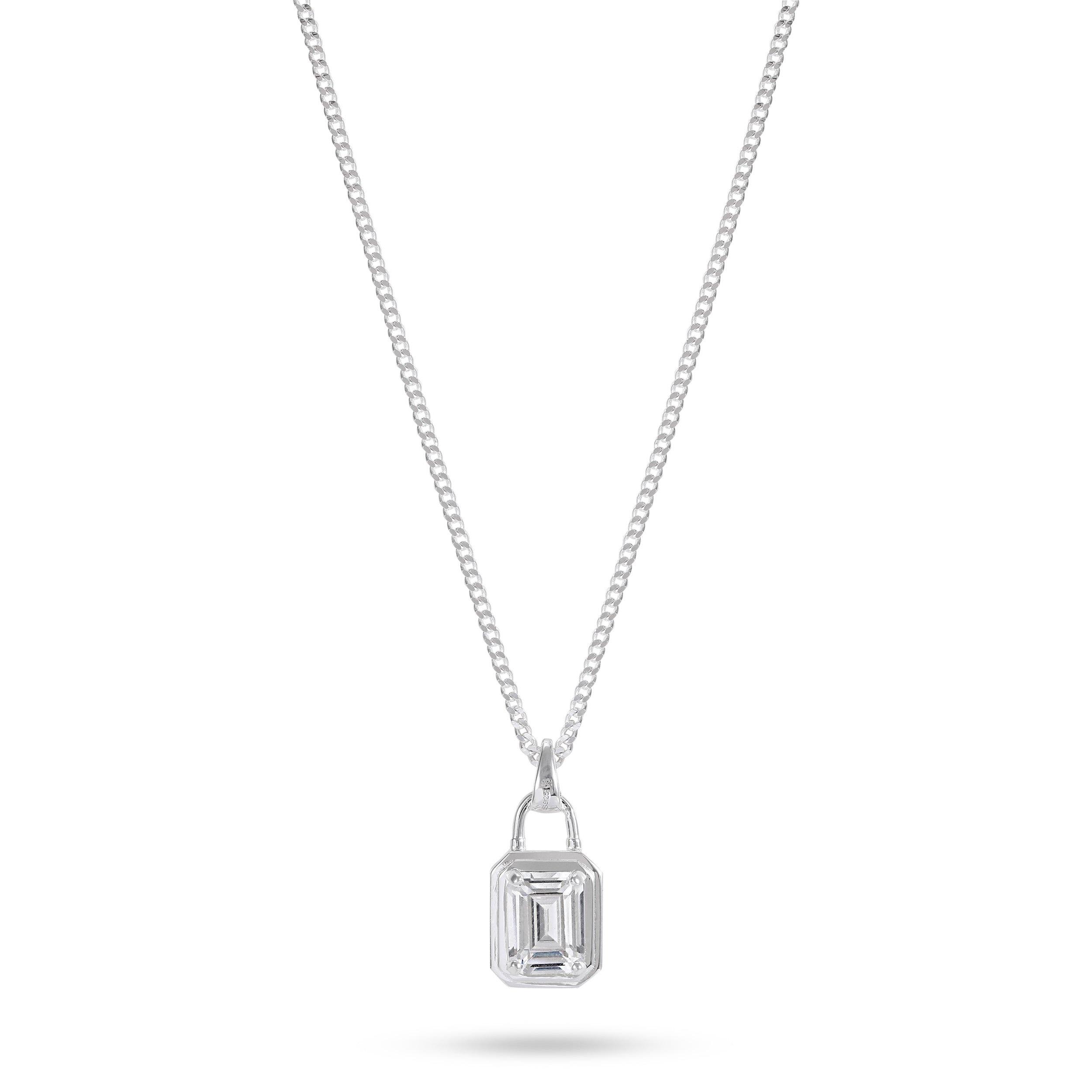 Silver - Common Lines - Solitaire Necklace - 1