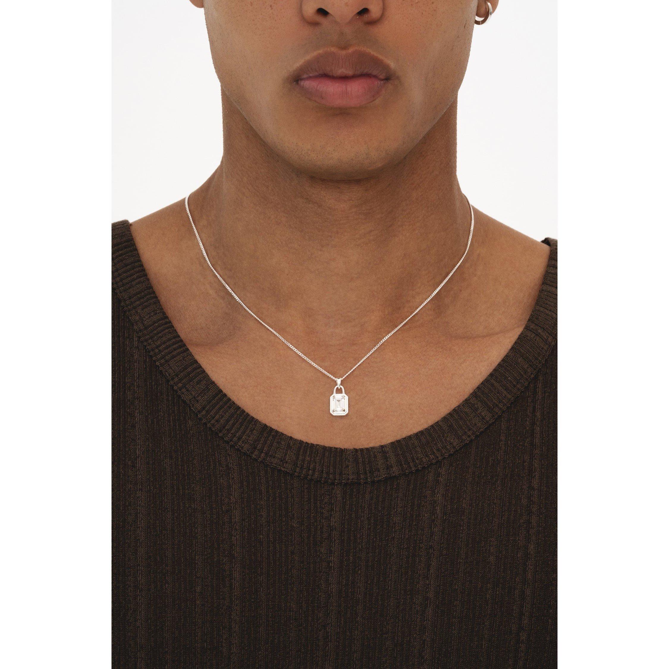 Silver - Common Lines - Solitaire Necklace - 2