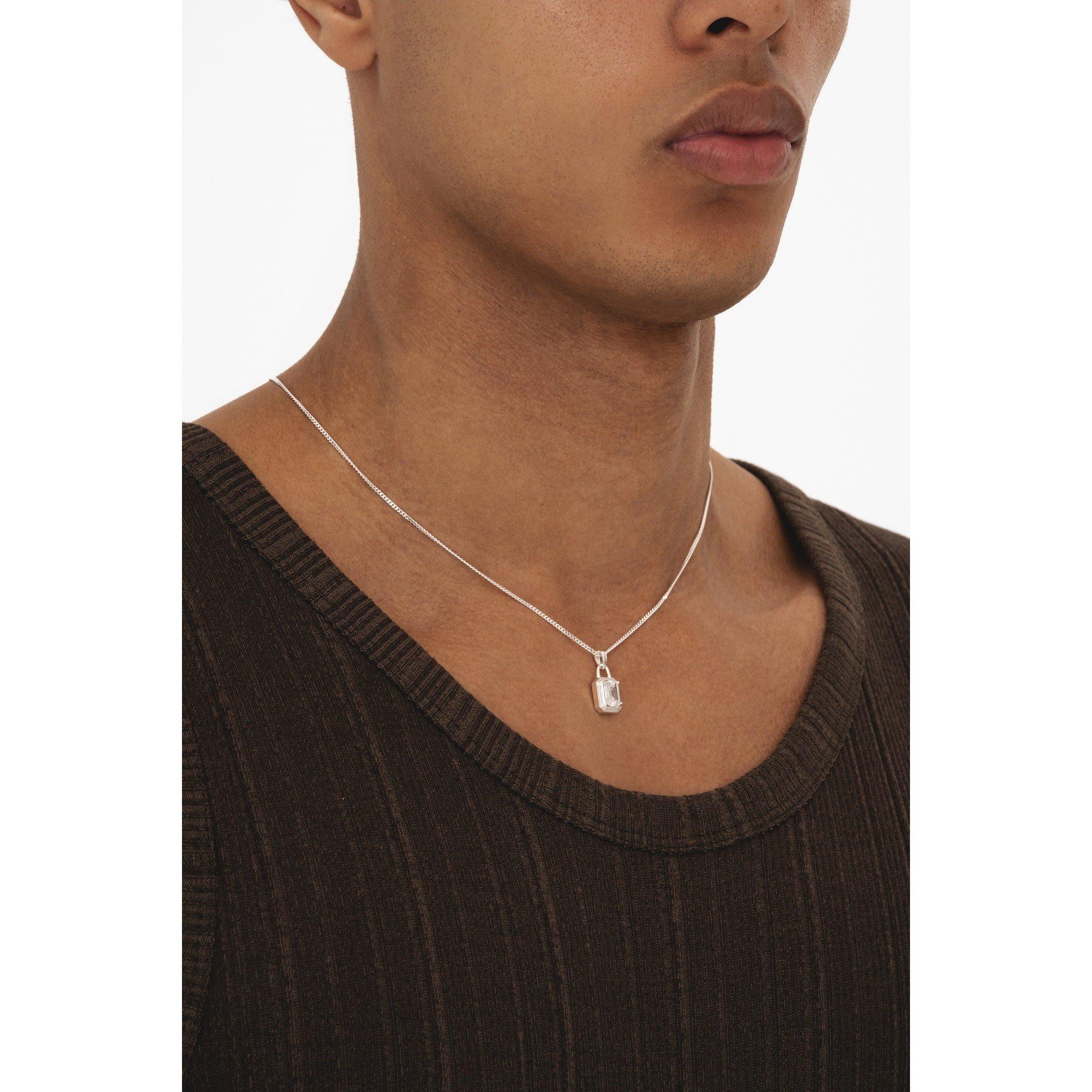 Silver - Common Lines - Solitaire Necklace - 3