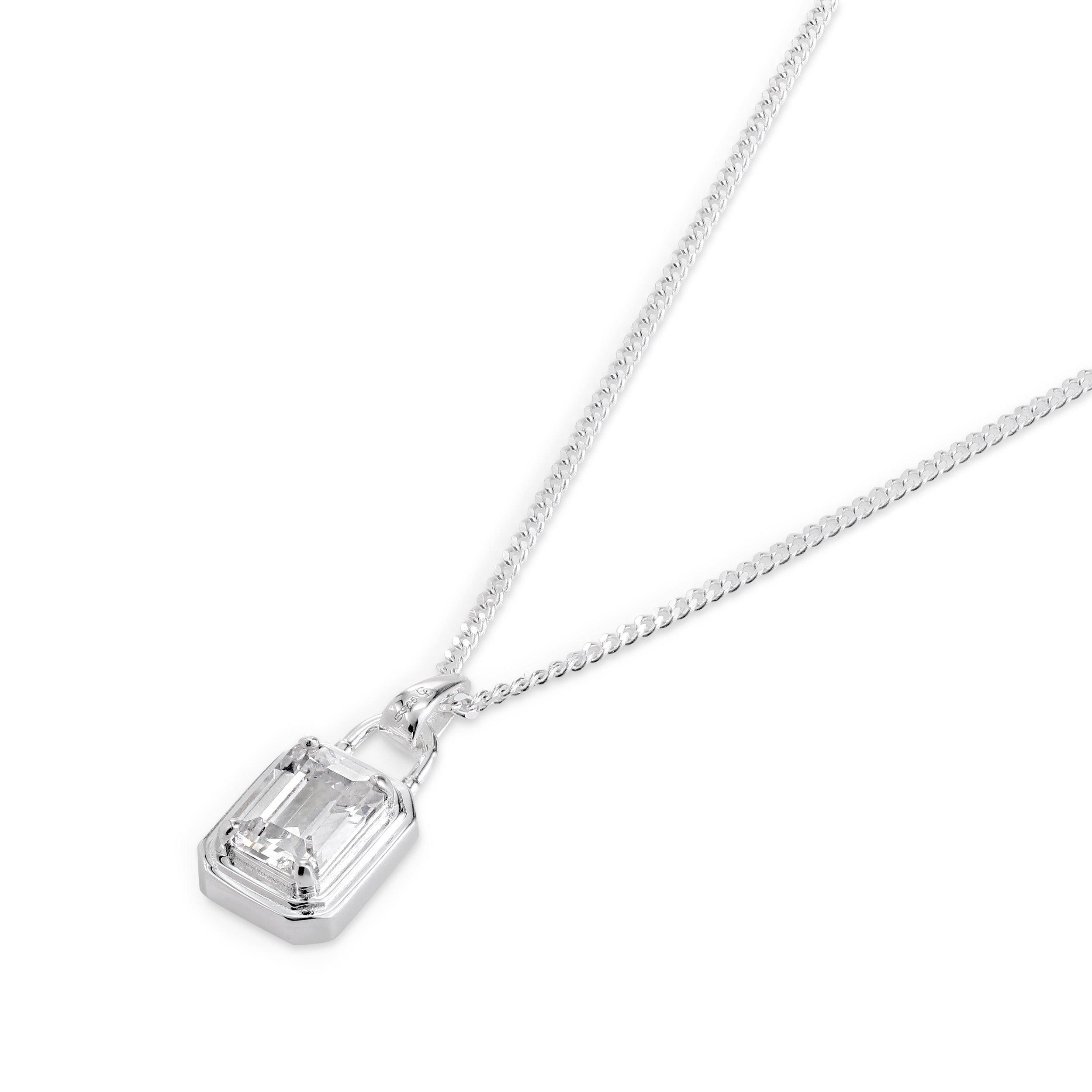 Silver - Common Lines - Solitaire Necklace - 5