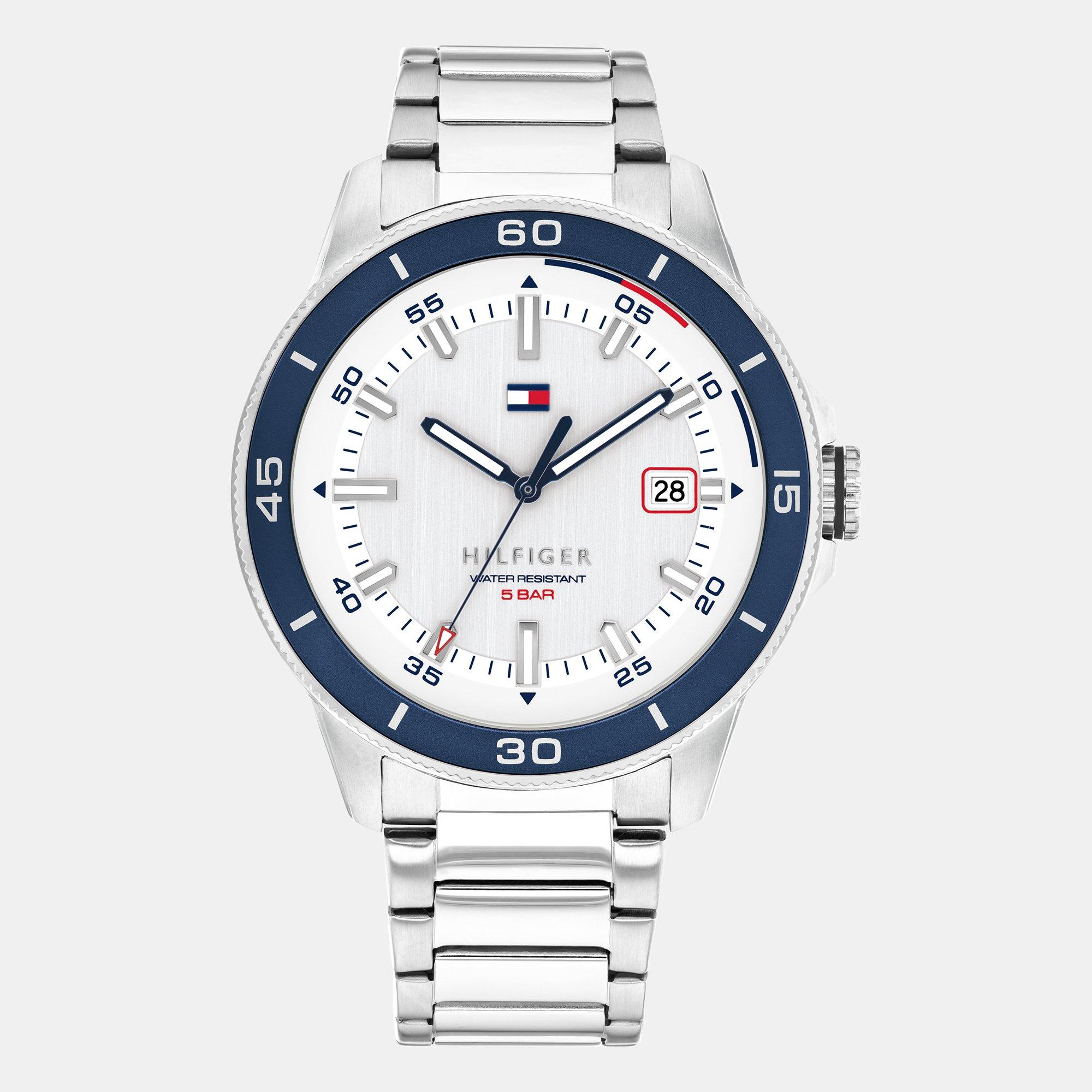 Silver - Tommy Hilfiger - Men's Remy 43mm Stainless Steel Analogue Quartz Watch - 1