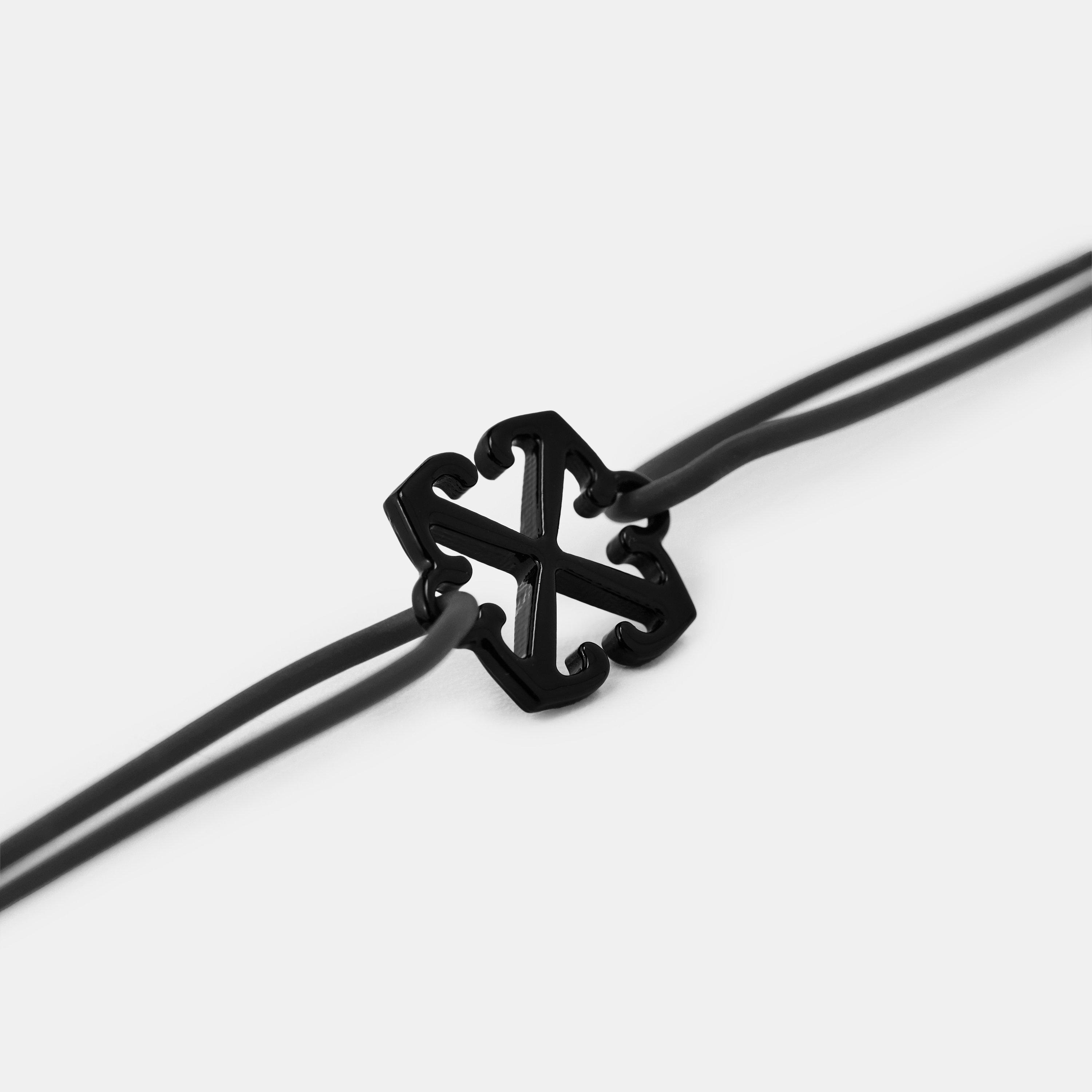 Black - Off White - Men's Cuff Bracelet - 2