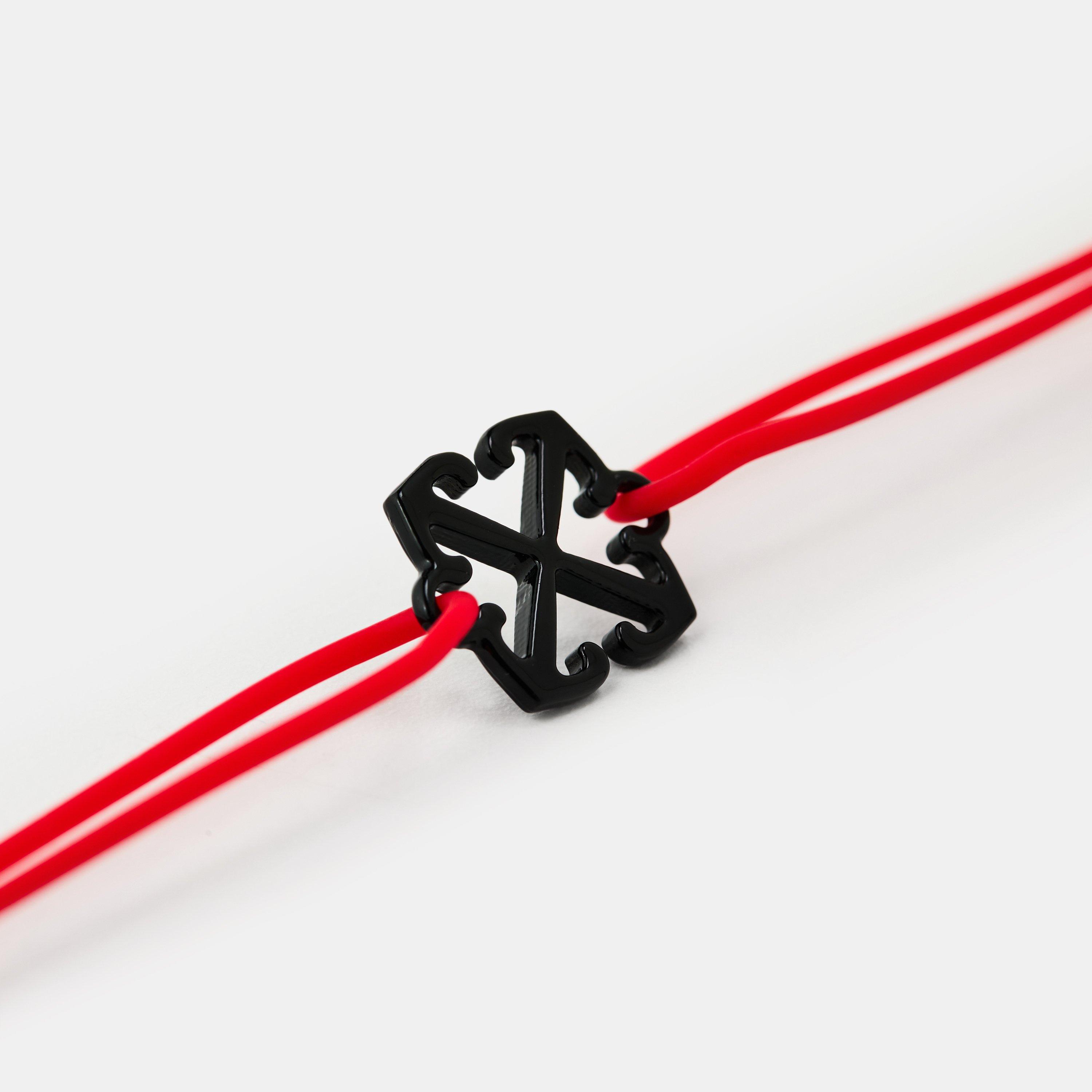 Rouge/Noir - Off White - Men's Metal Industrial Cuff Bracelet - 2