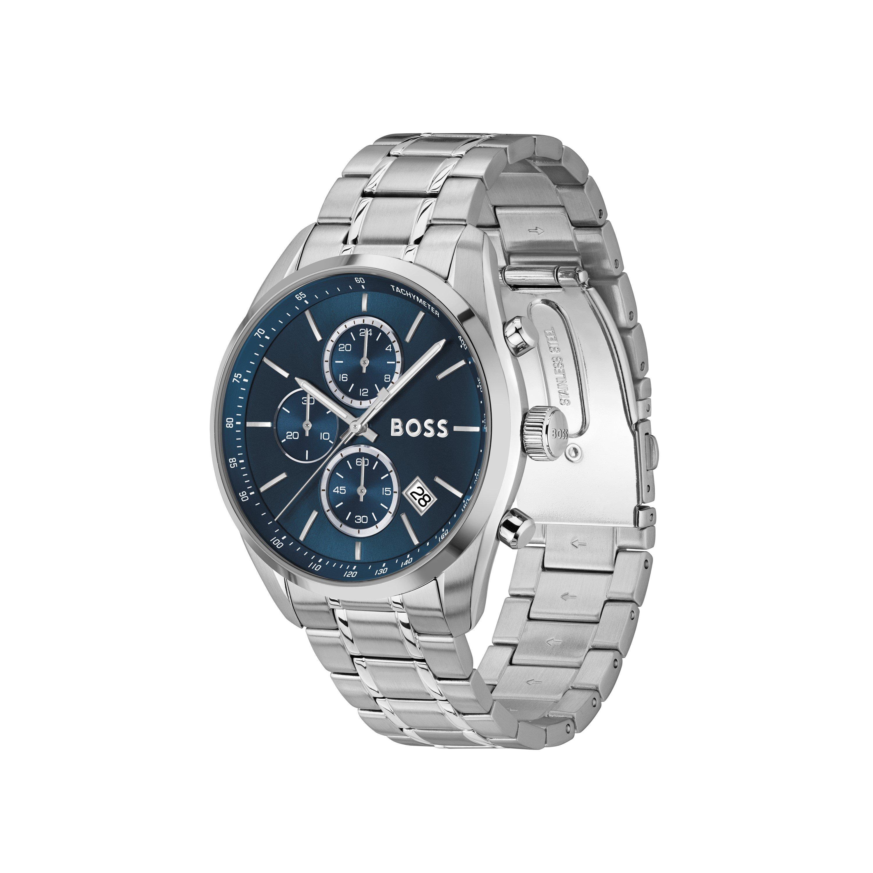 Blue/Steel - Boss - Men's Grand Prix Stainless Steel Watch - 2