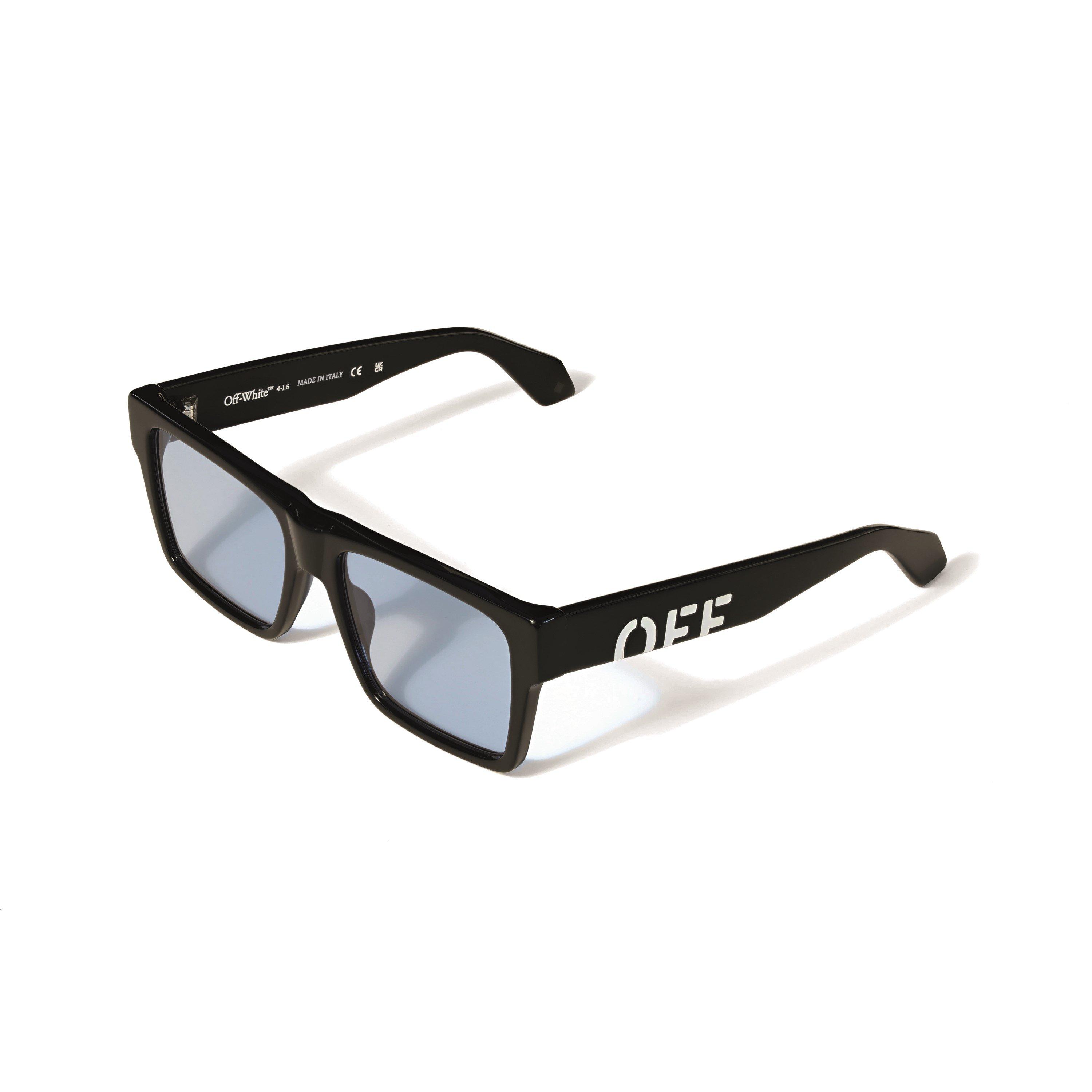Black/Blue Lens - Off White - Men's Casper Wayfarer Sunglasses - 2