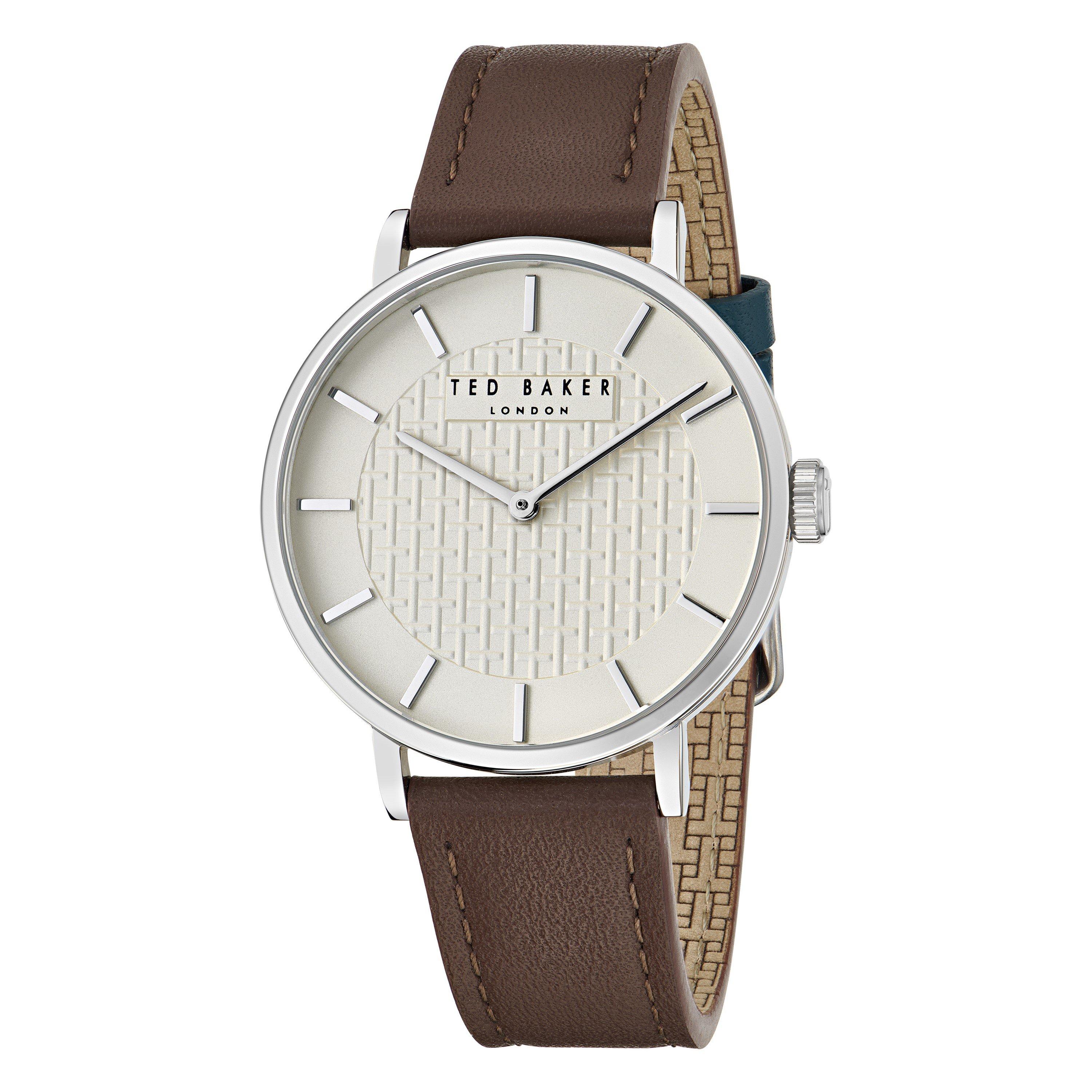 Ted Baker Men's Precision Quartz Analogue Watch - Cream/Silver