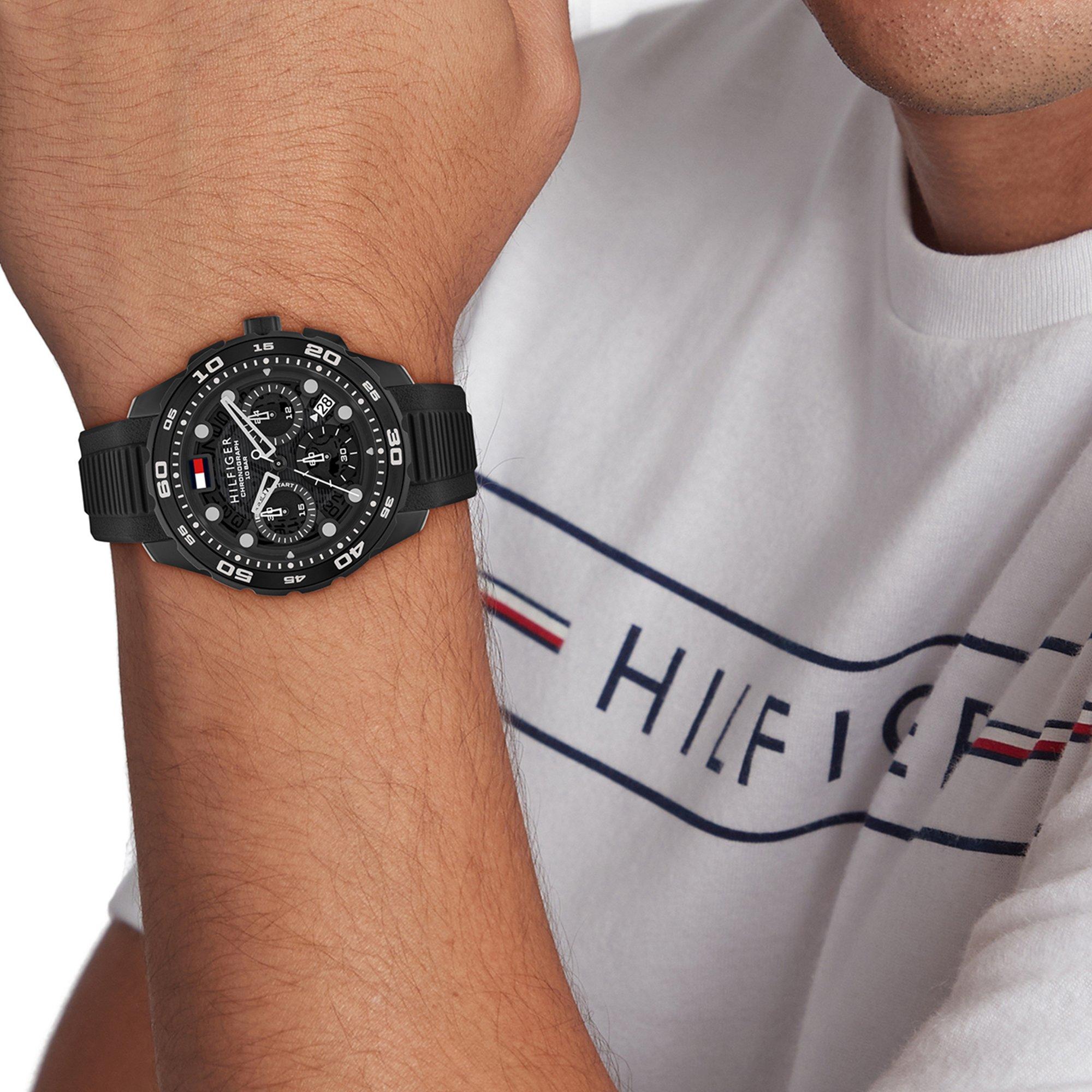 Black - Tommy Hilfiger - Tommy Hilfiger Mens Silicone Watch - 3