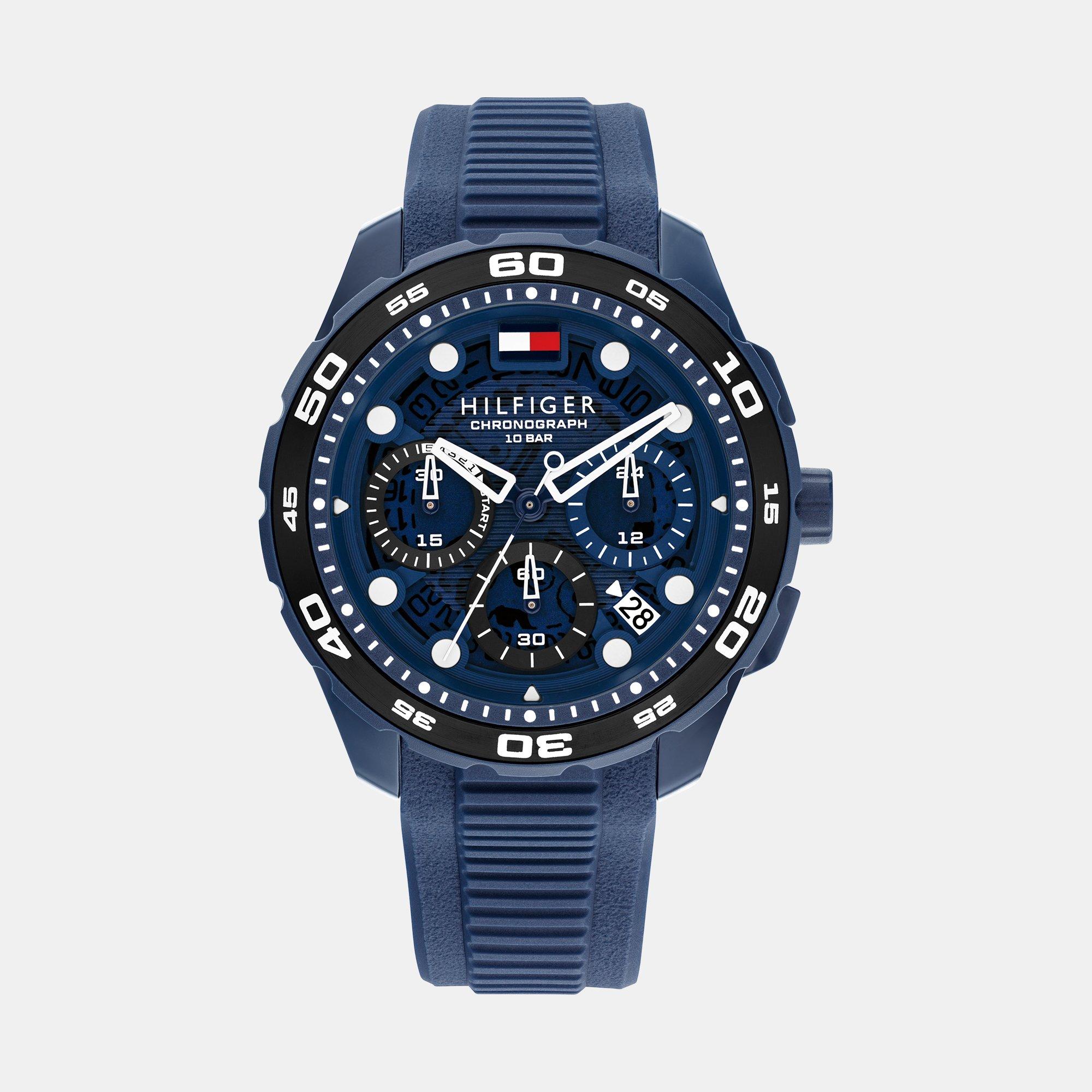 Tommy Hilfiger Chronograph Quartz Watch with Calendar for Men with Navy Blue Silicone Bracelet - 1792232 - Image 7
