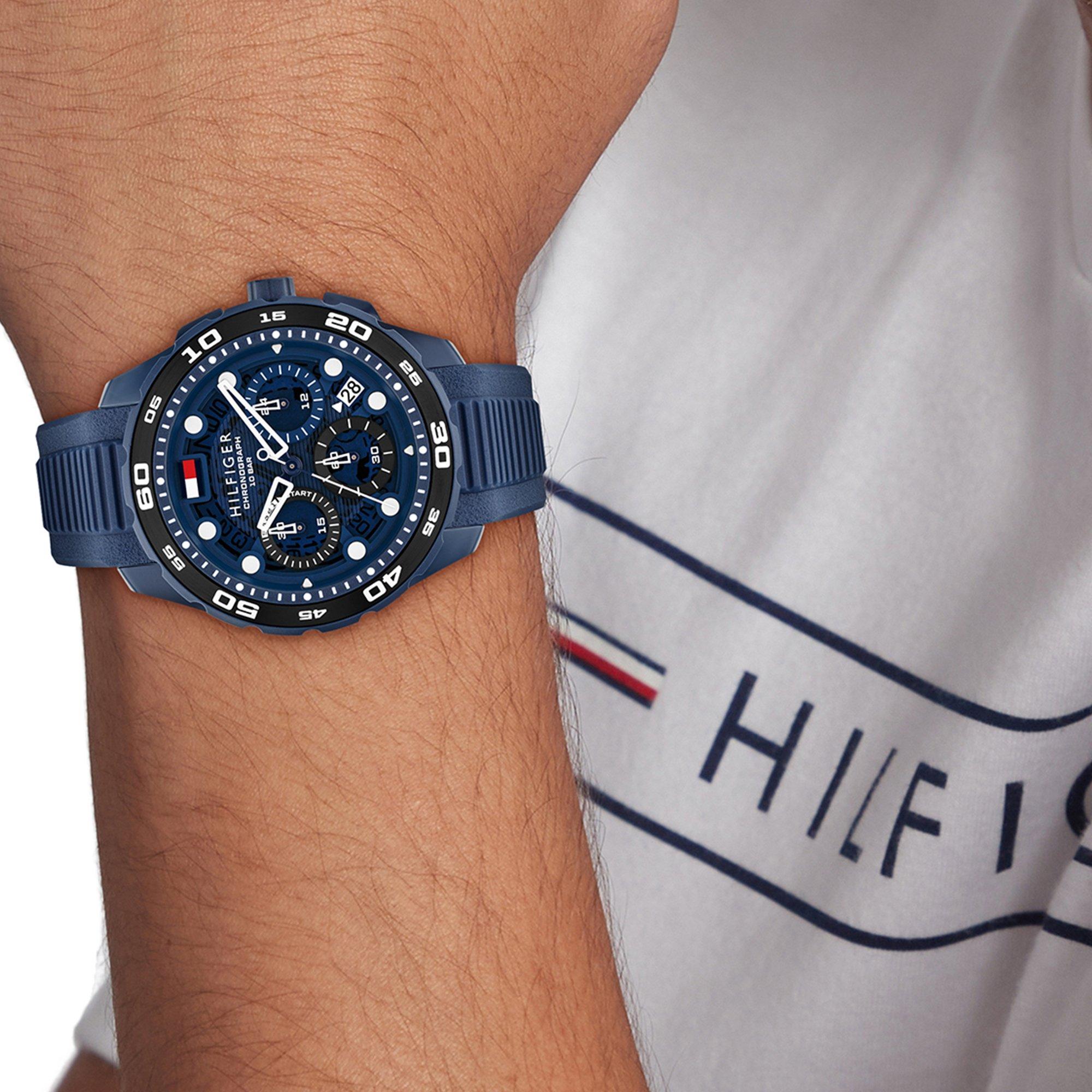 Blue - Tommy Hilfiger - Tommy Hilfiger Mens Silicone Watch - 4