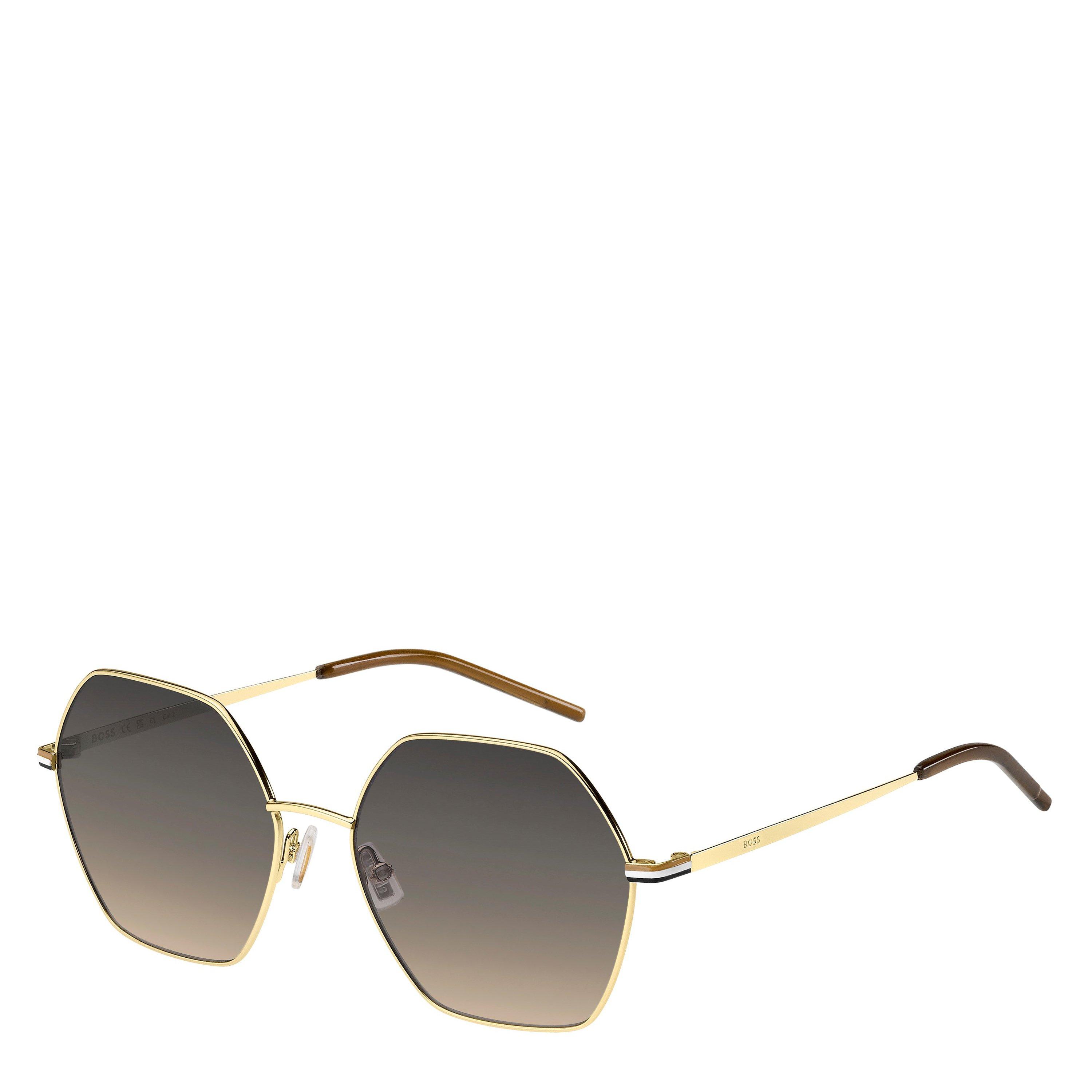 Gold - Boss - Women's Geo Round Sunglasses - 1