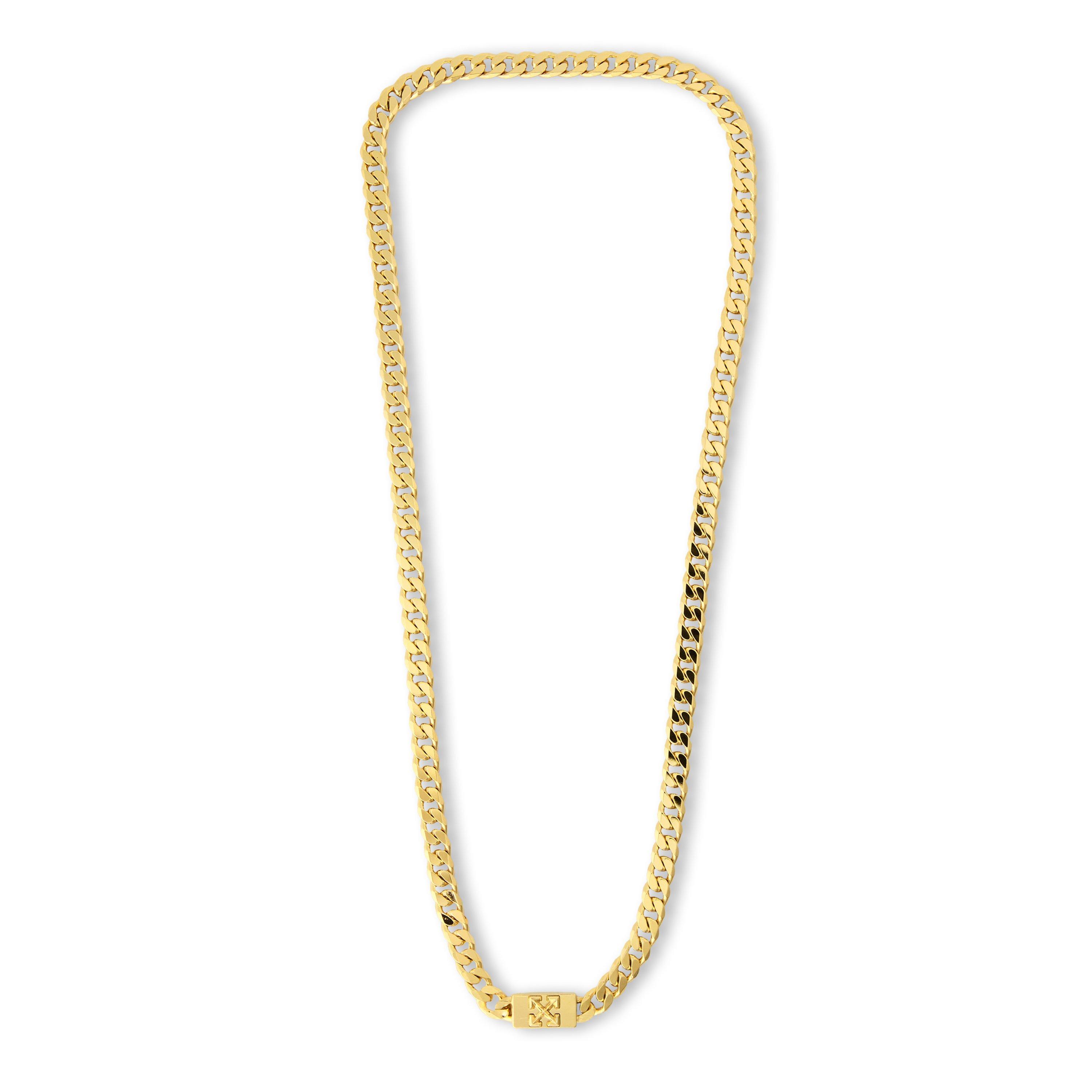 Gold - Off White - Cuban Chain Necklace - 2