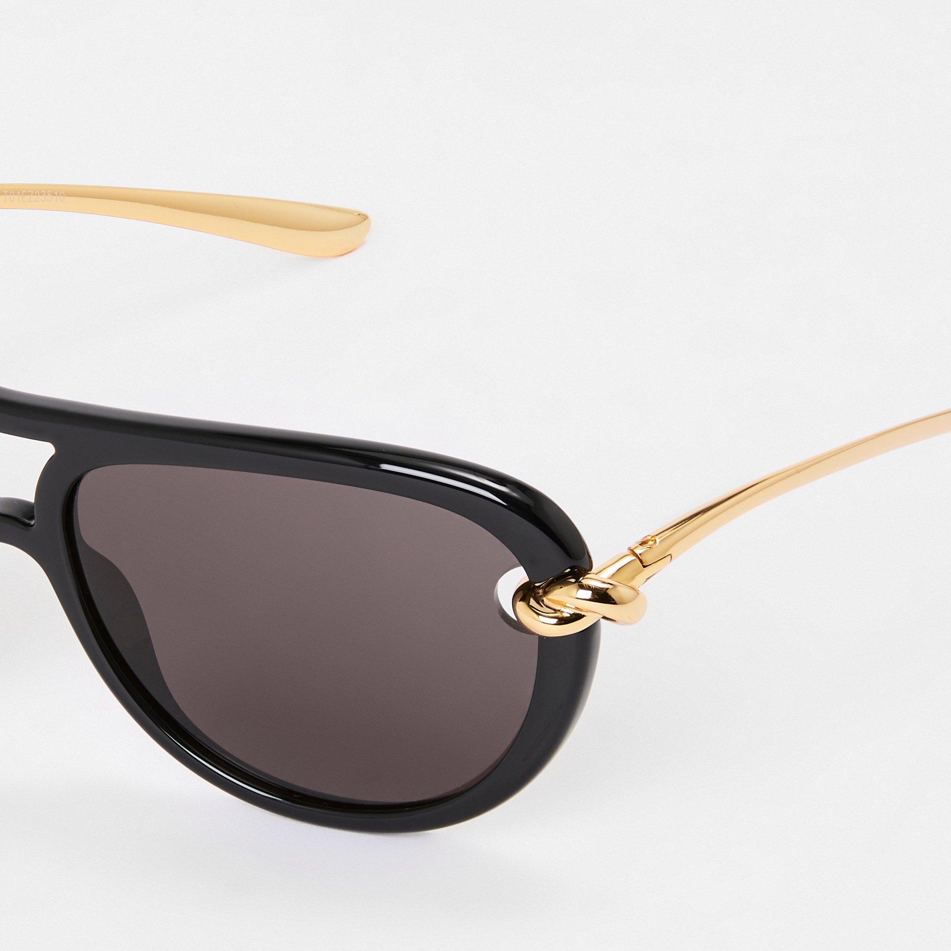 Black/Grey - Bottega Veneta - Women's Aviator Sunglasses - 4