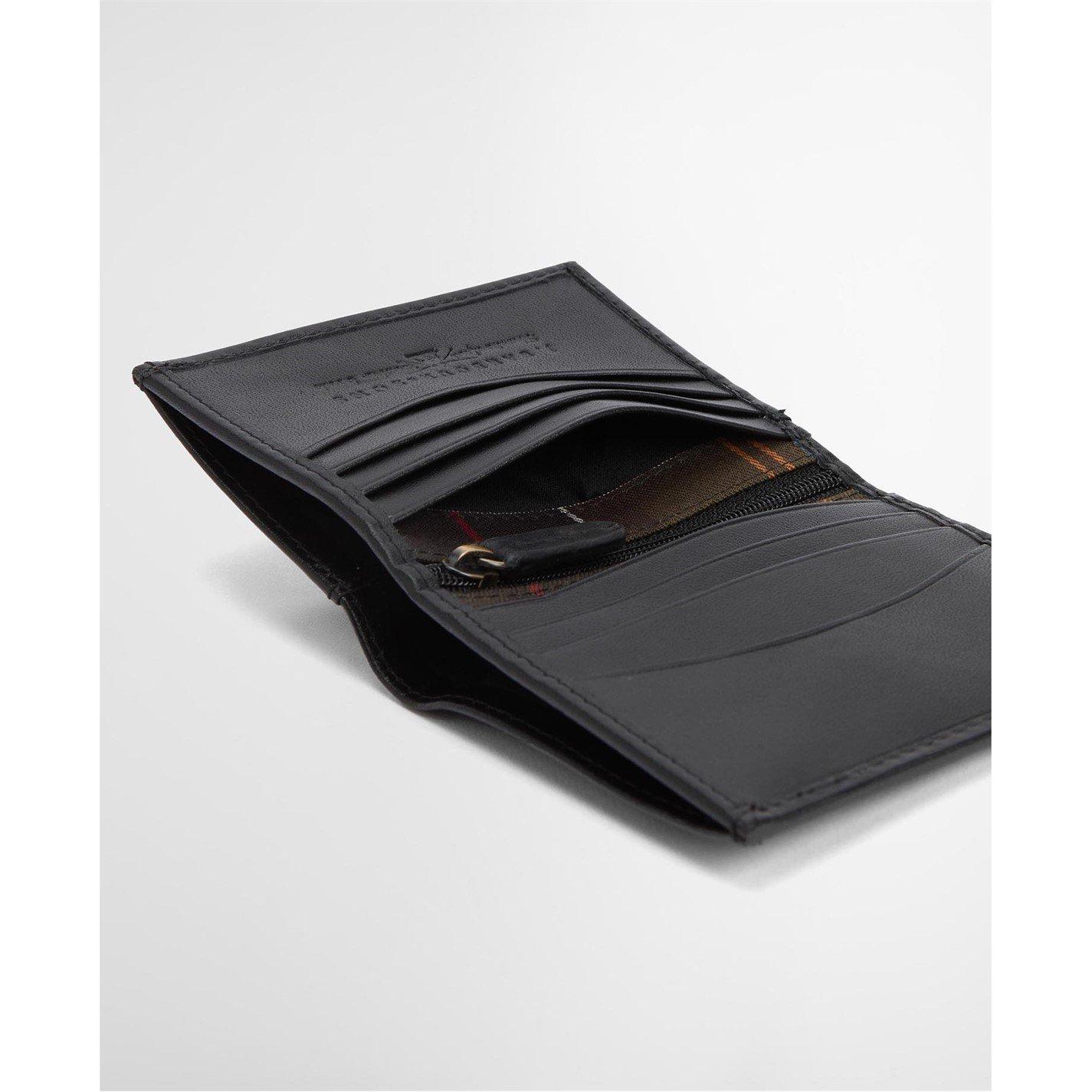 Black Tartan - Barbour - Brunton Leather Bi-Fold Wallet & Keyring Gift Set - 5