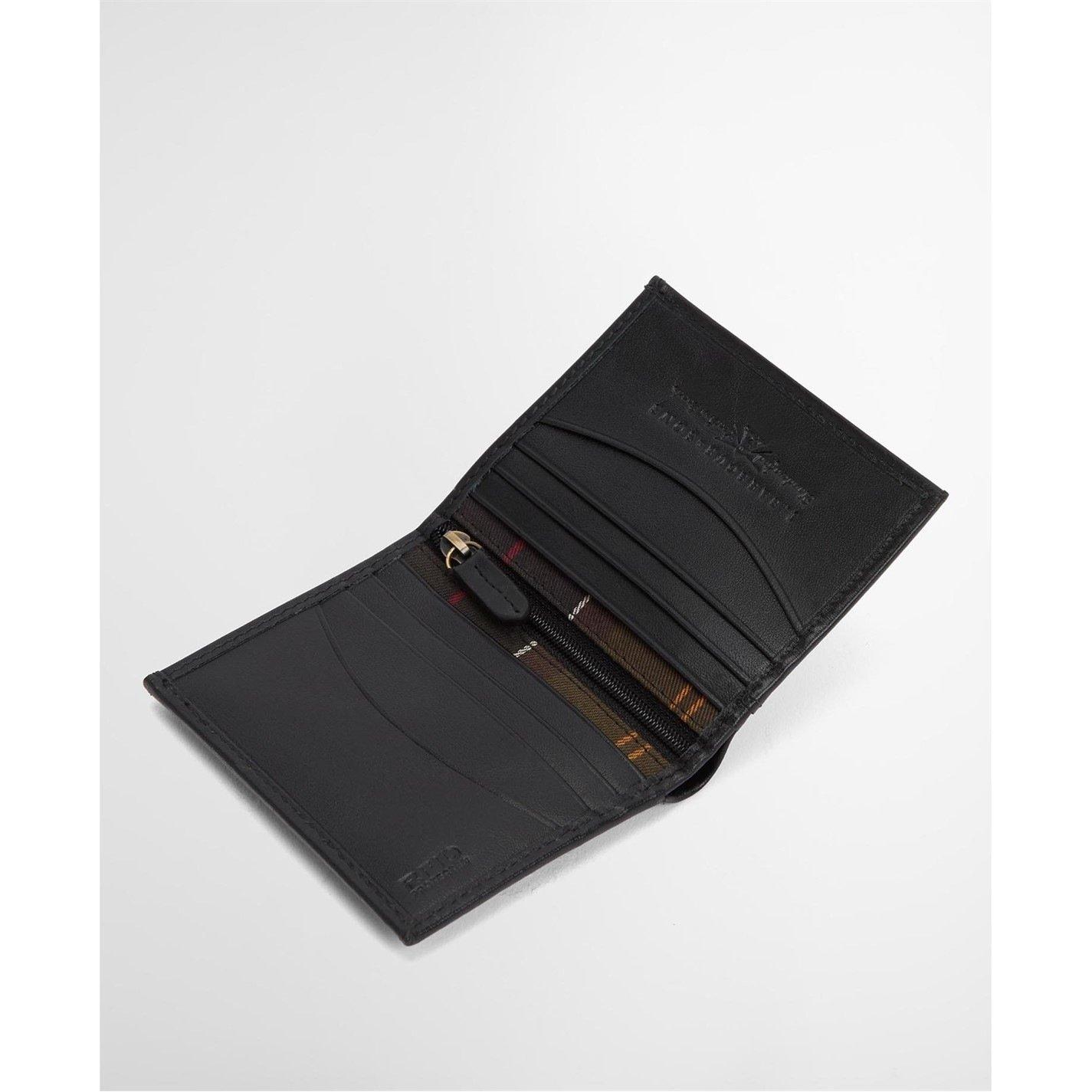 Black Tartan - Barbour - Brunton Leather Bi-Fold Wallet & Keyring Gift Set - 6