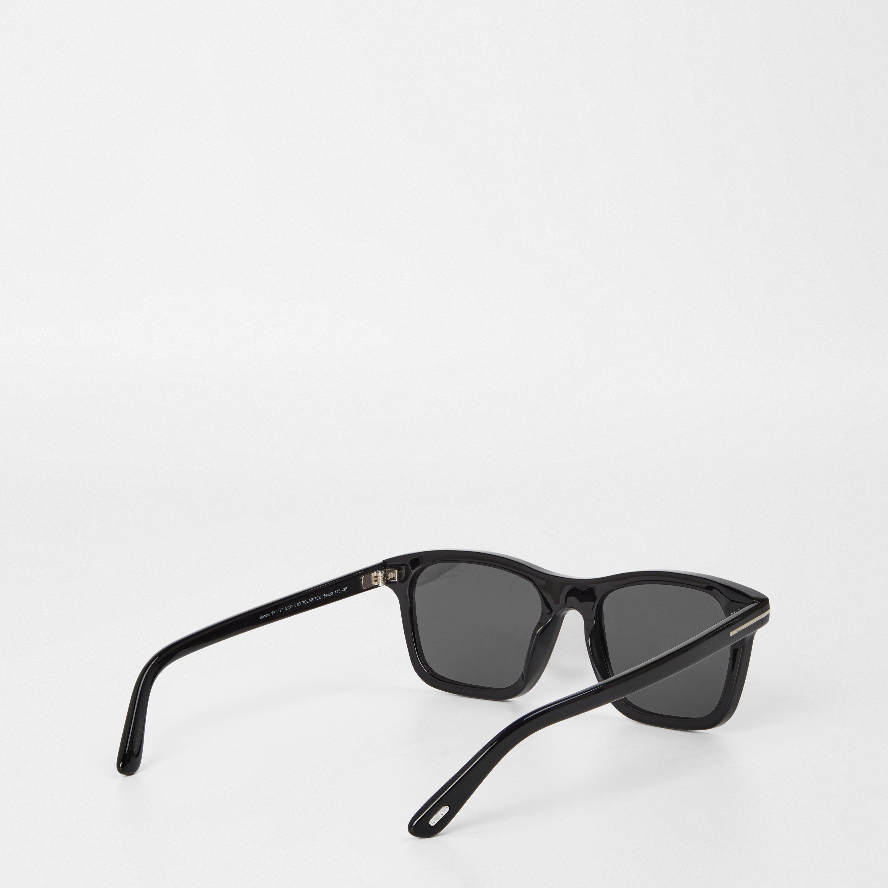 Shiny Black - Tom Ford - Men's Barron Wayfarer Sunglasses - 2