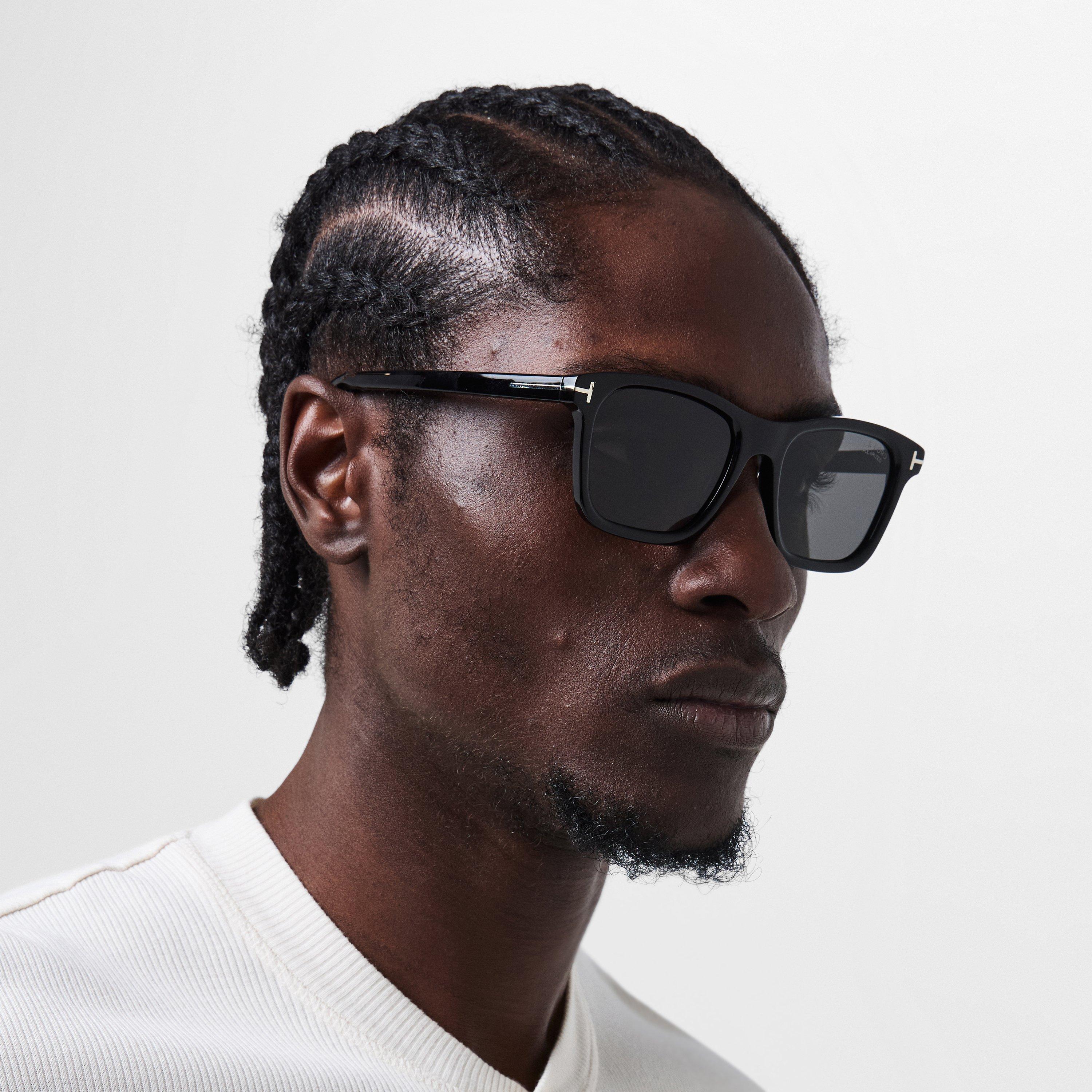 Shiny Black - Tom Ford - Men's Barron Wayfarer Sunglasses - 3