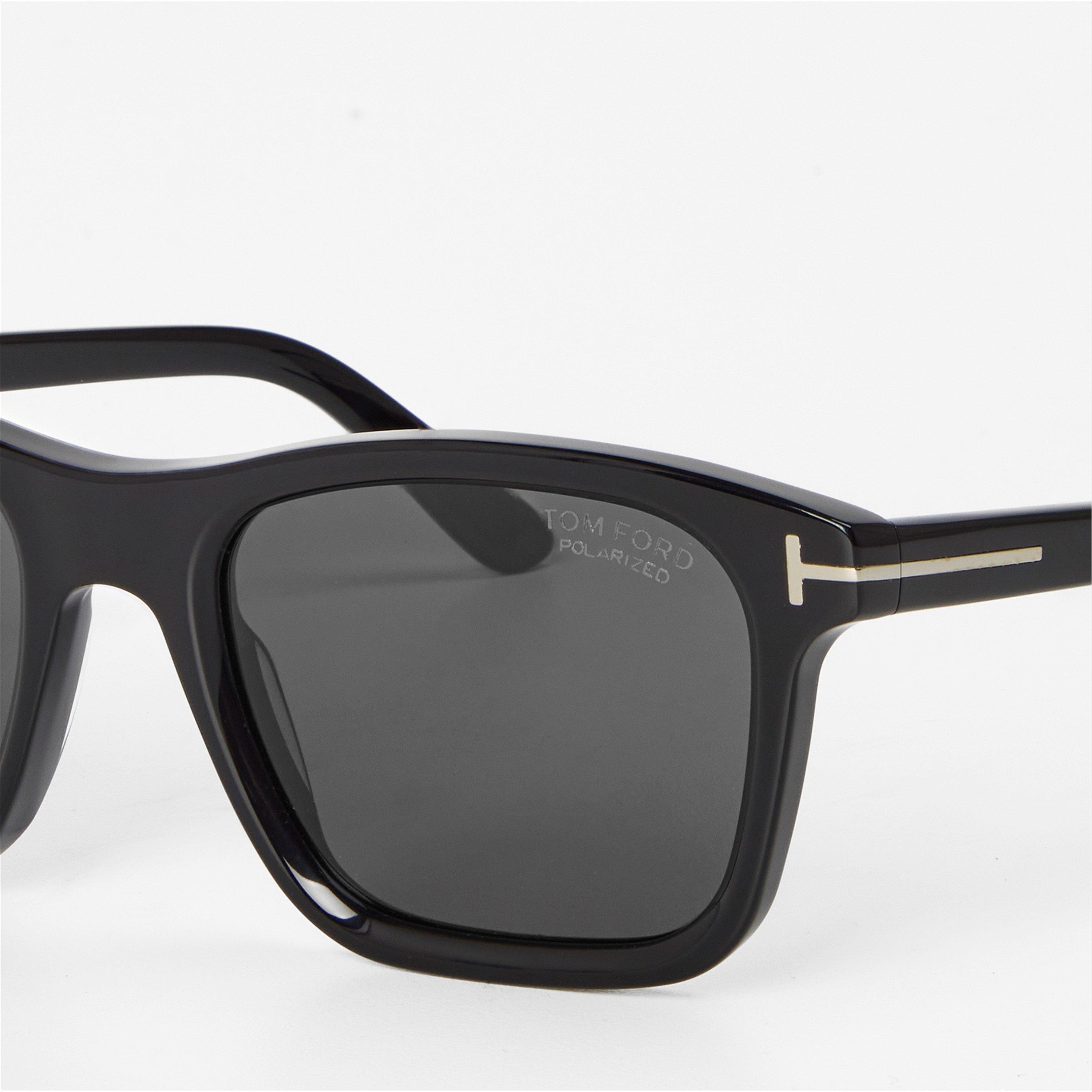 Shiny Black - Tom Ford - Men's Barron Wayfarer Sunglasses - 4