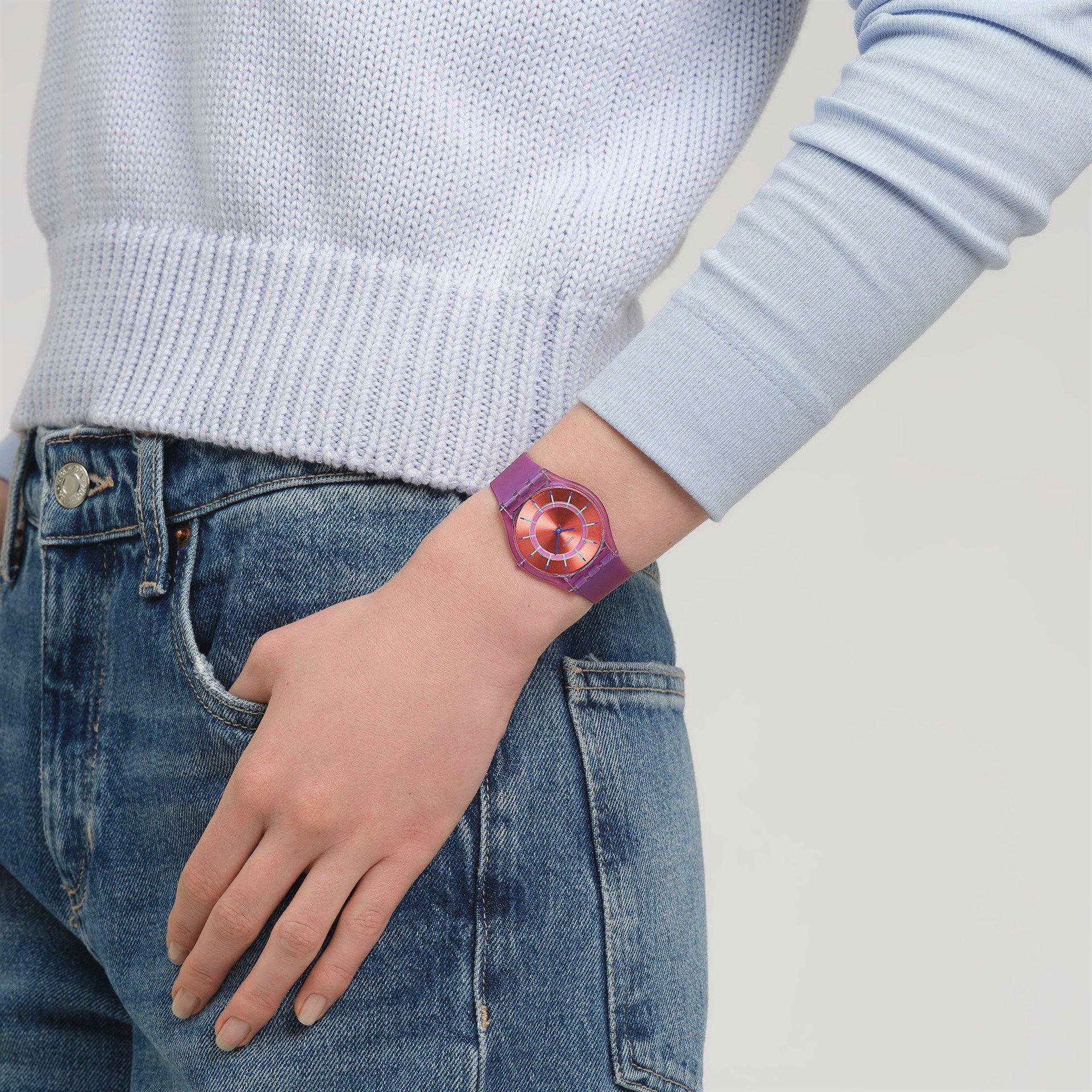 Pink - Swatch - Unisex Adults Dream 53 Analogue Quartz Watch - 2