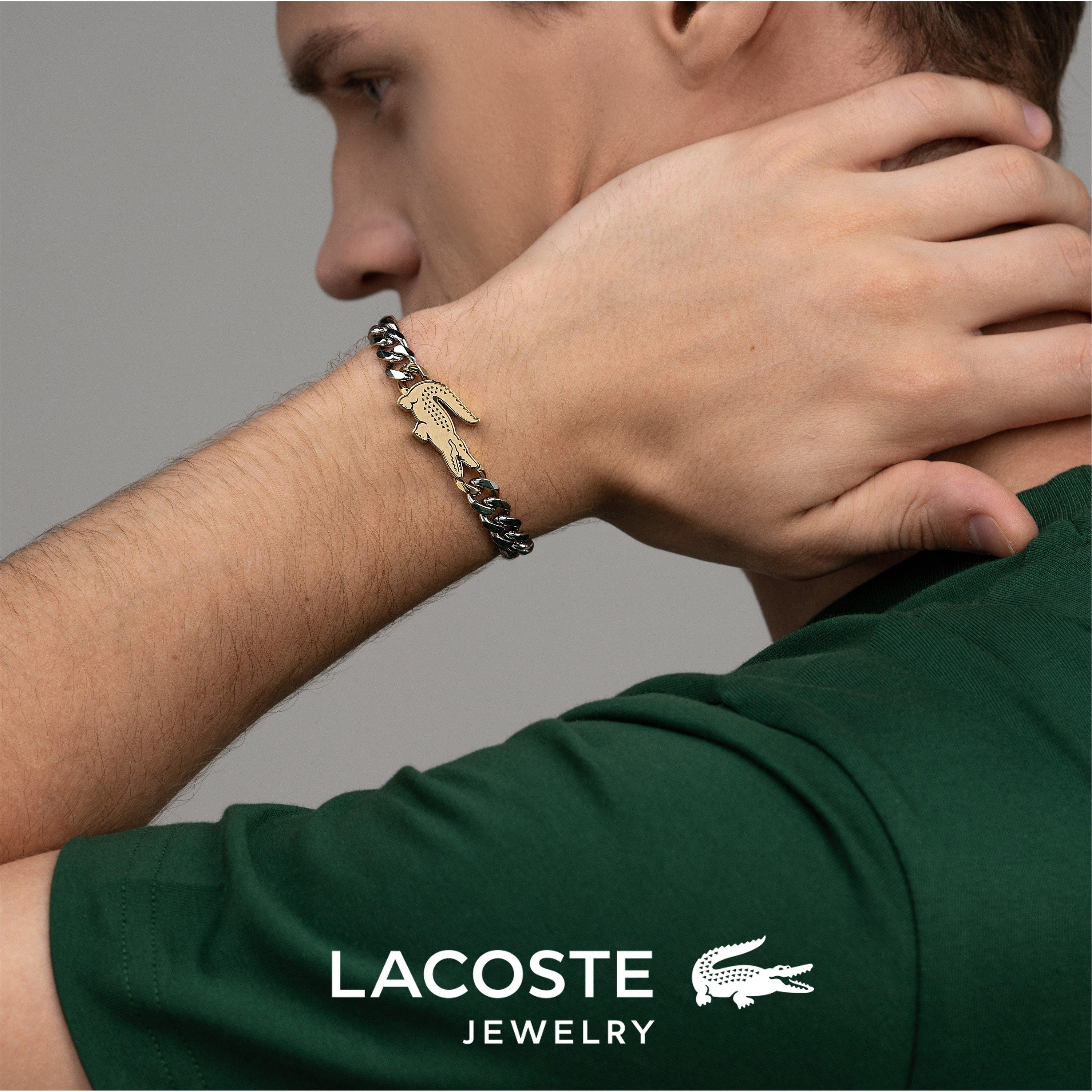 Bi-Metal - Lacoste - Lacoste Mens Arthor Crocodile Curb Chain Bracelet - 4