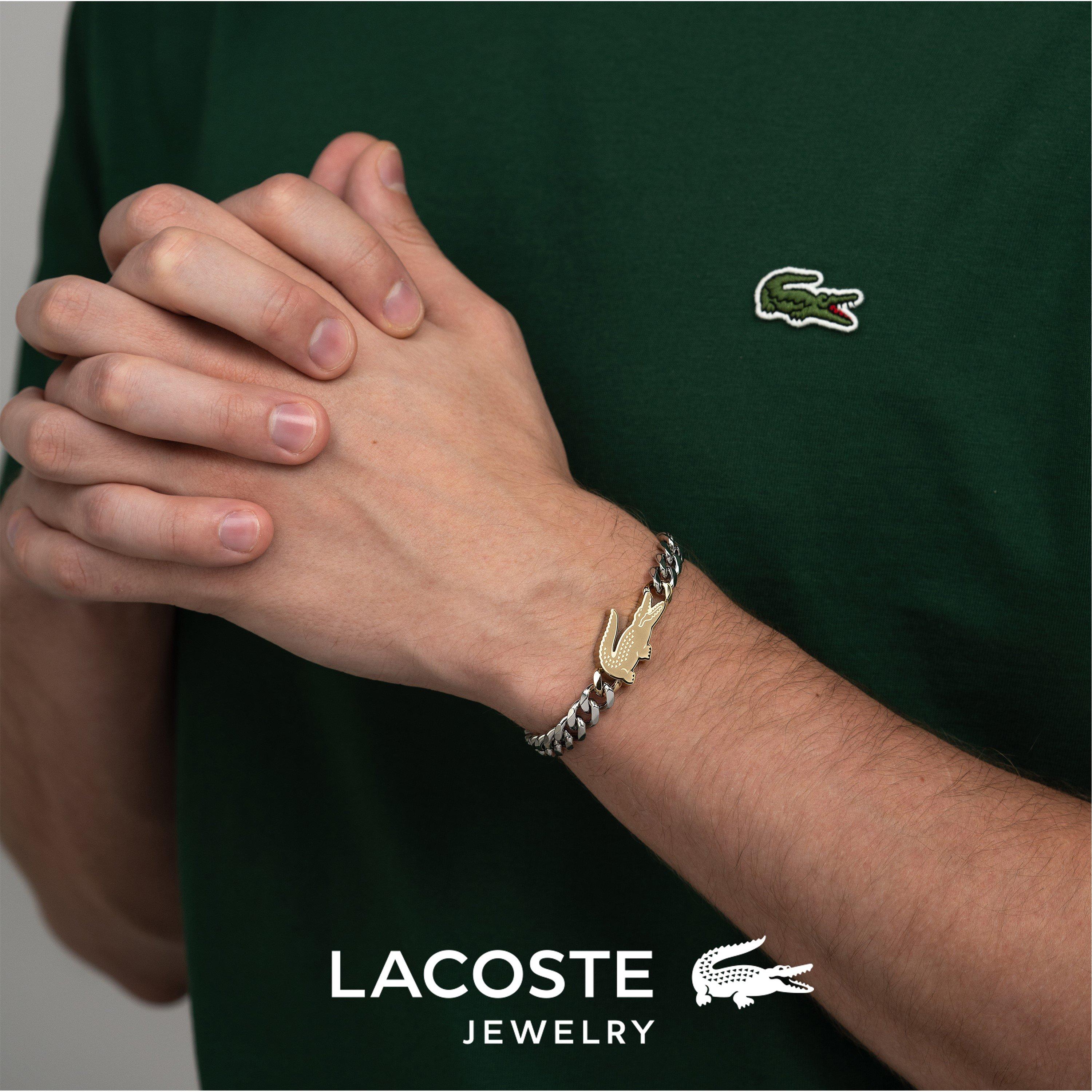 Bi-Metal - Lacoste - Lacoste Mens Arthor Crocodile Curb Chain Bracelet - 5