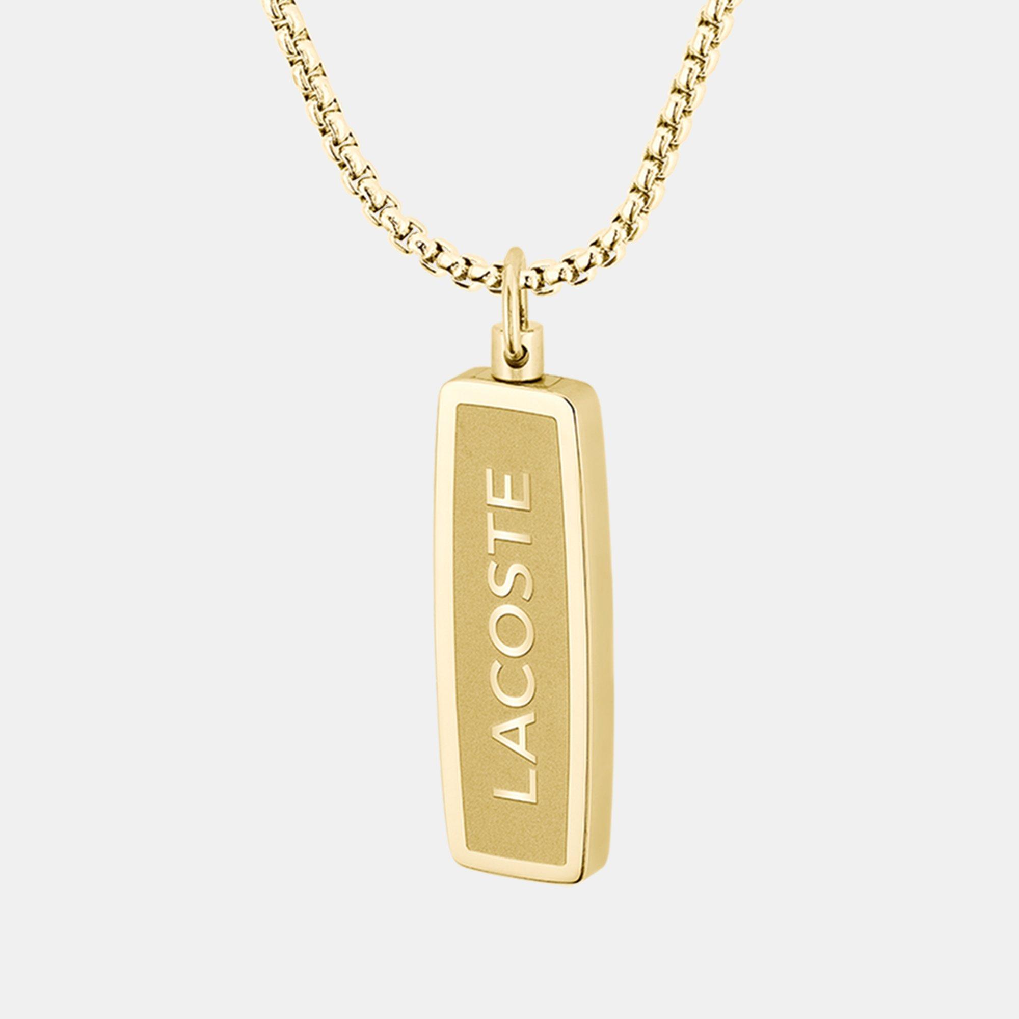 Lacoste Lacoste Mens District Reversible Pendant Necklace - Gold