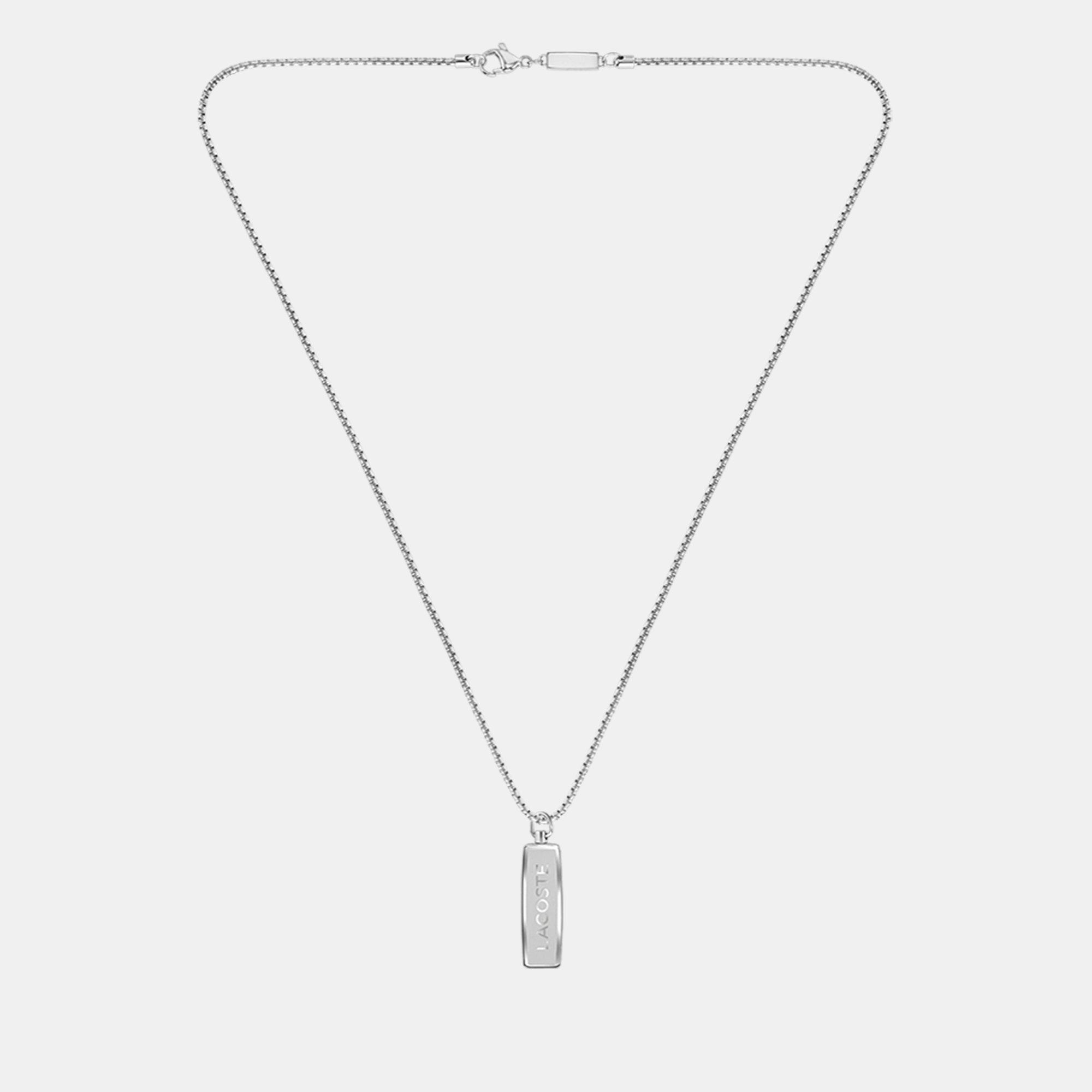 Silver - Lacoste - Lacoste Mens District  Reversible Pendant Necklace - 3