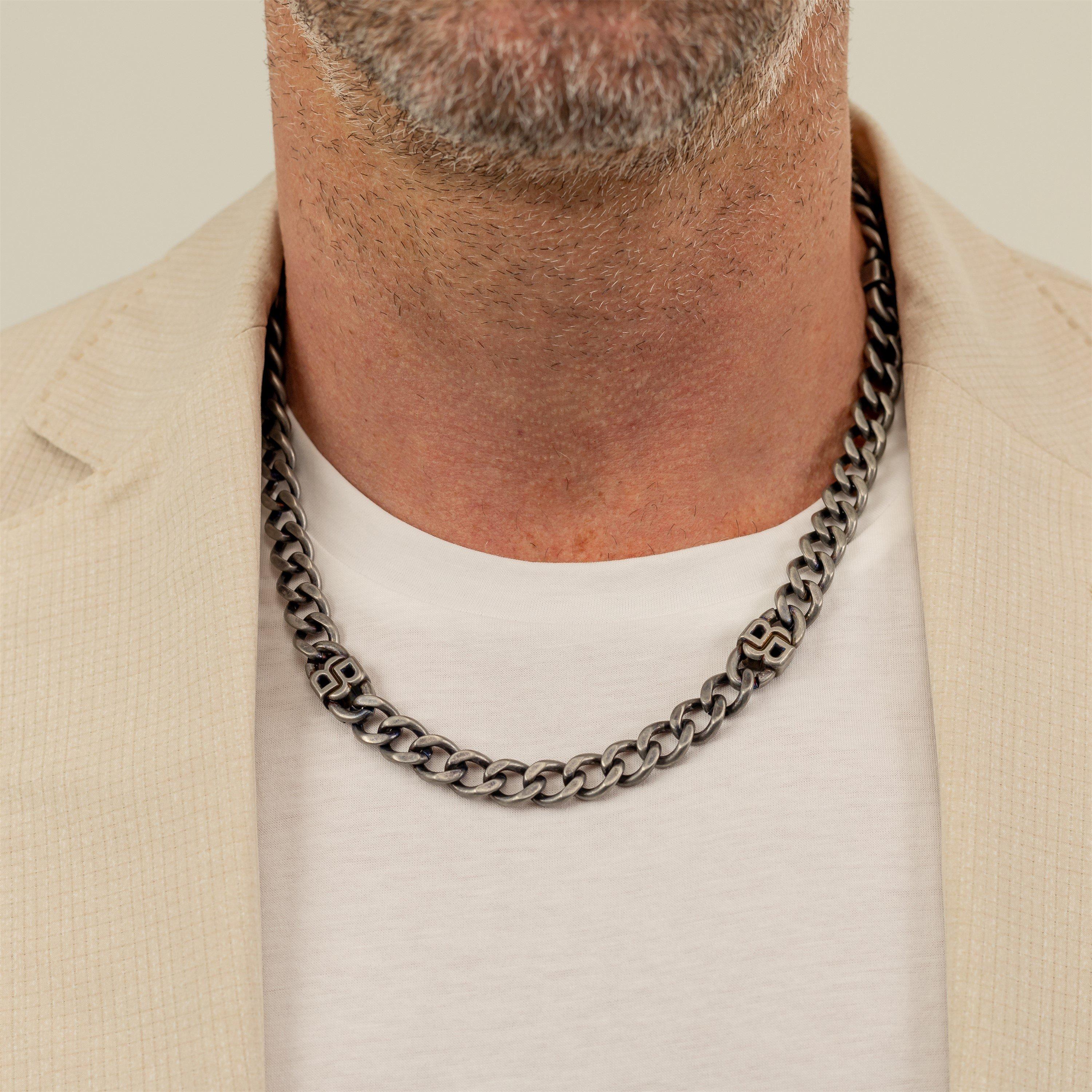 Grey - Boss - Men's Double B Absolute Logo Jewellery - 4