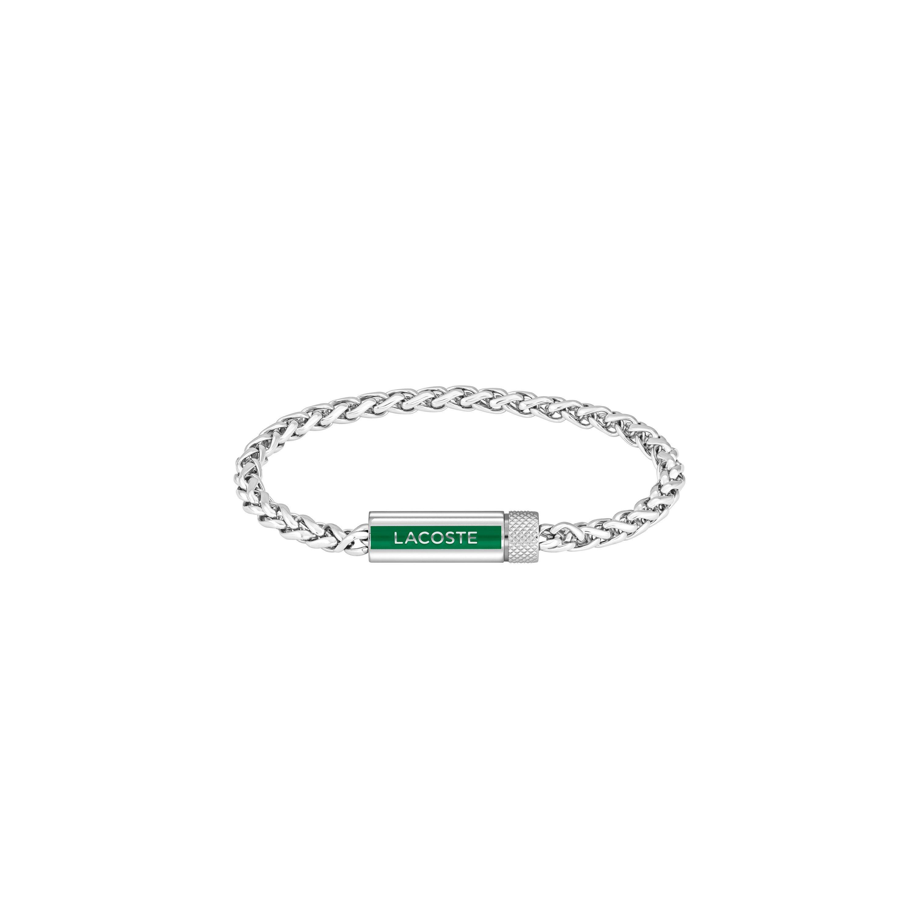 Silver - Lacoste - Mens Spelt Stainless Steel Bracelet - 1