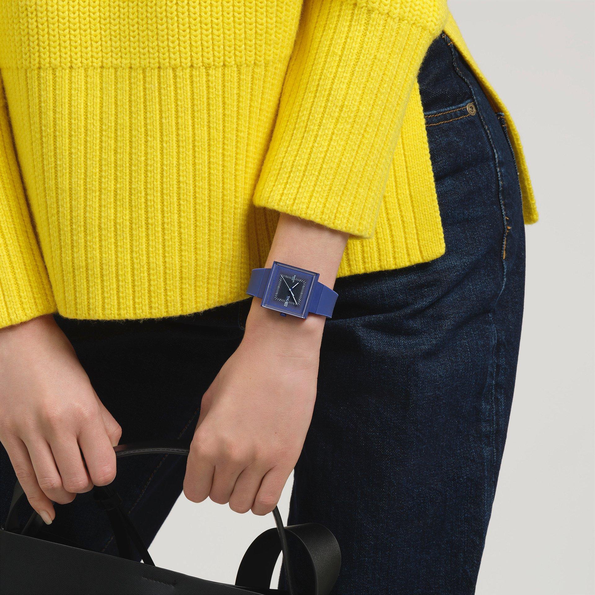 Blue - Swatch - Unisex Adults Squarely 53 Analogue Quartz Watch - 2