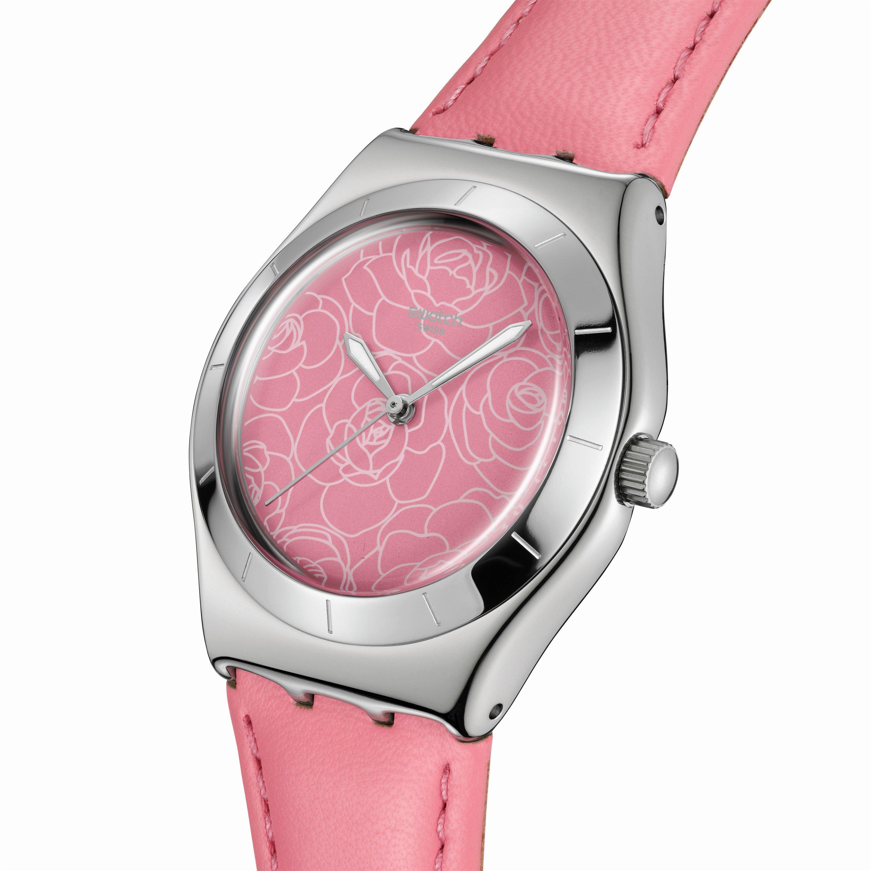 Pink - Swatch - Unisex Adults Pink Petal Analogue Quartz Watch - 3
