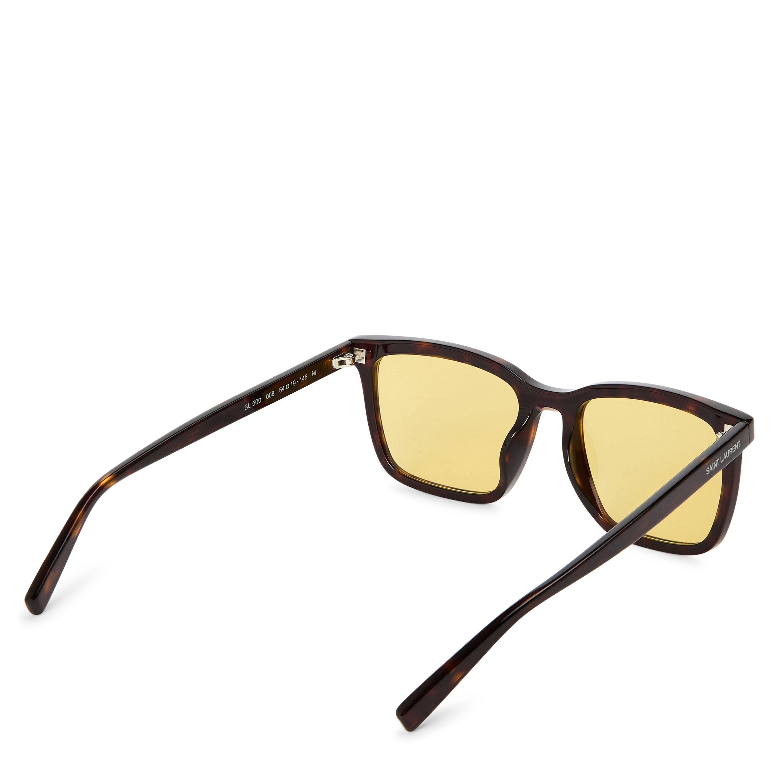Yellow/Black - Saint Laurent - Saint Laurent SL 500 Mens Square Sunglasses - 2