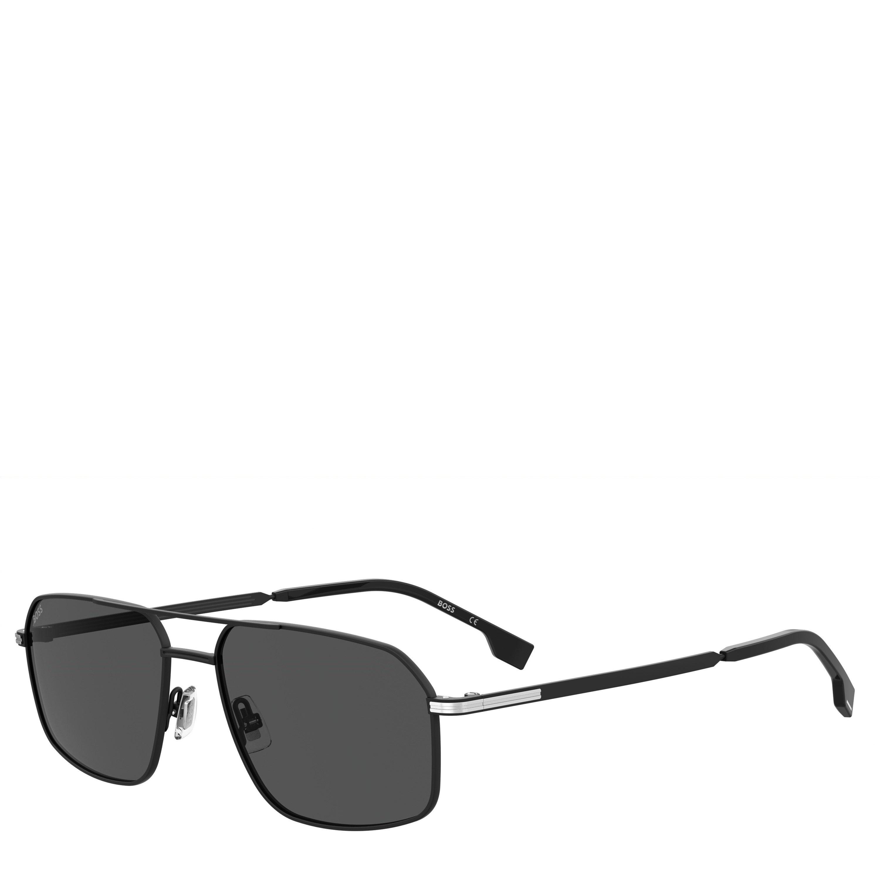 Matte Black - Boss - Men's Round Sunglasses - 1