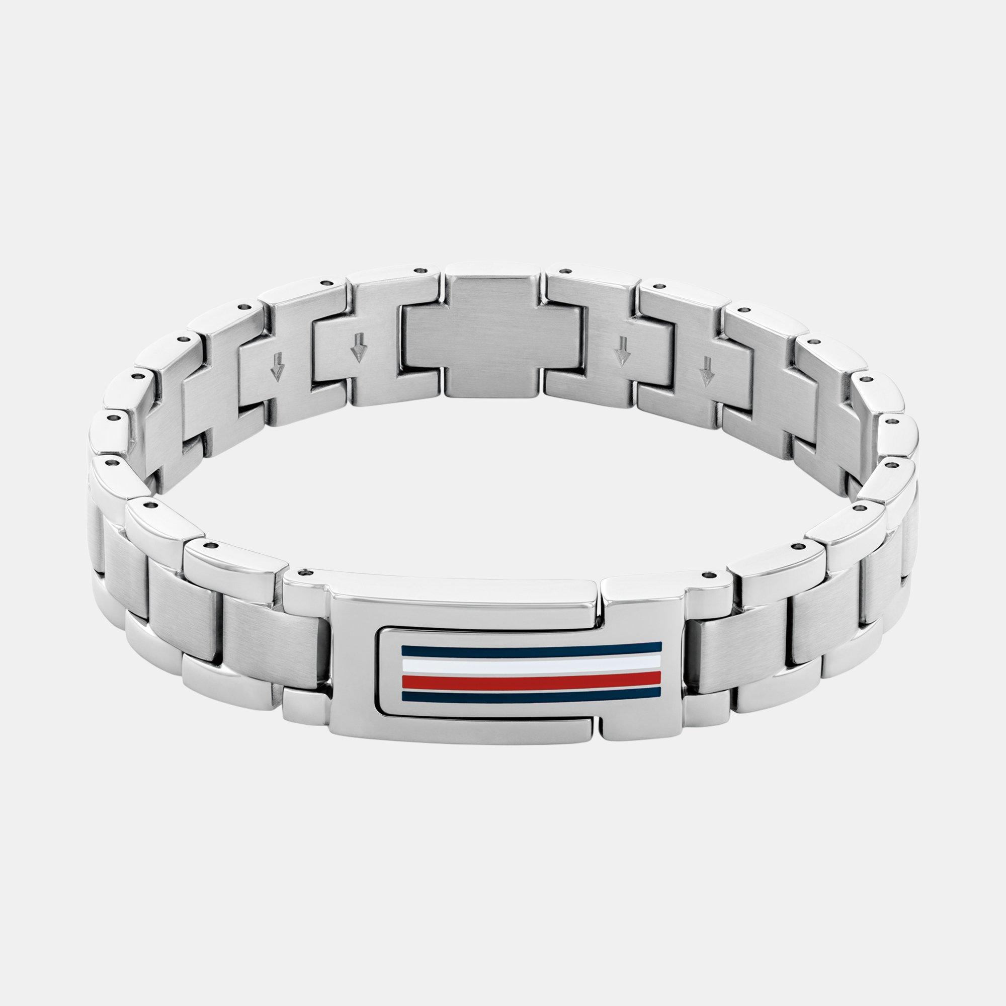 Silver - Tommy Hilfiger - Tommy Hilfiger mens stainless steel bracelet - 1