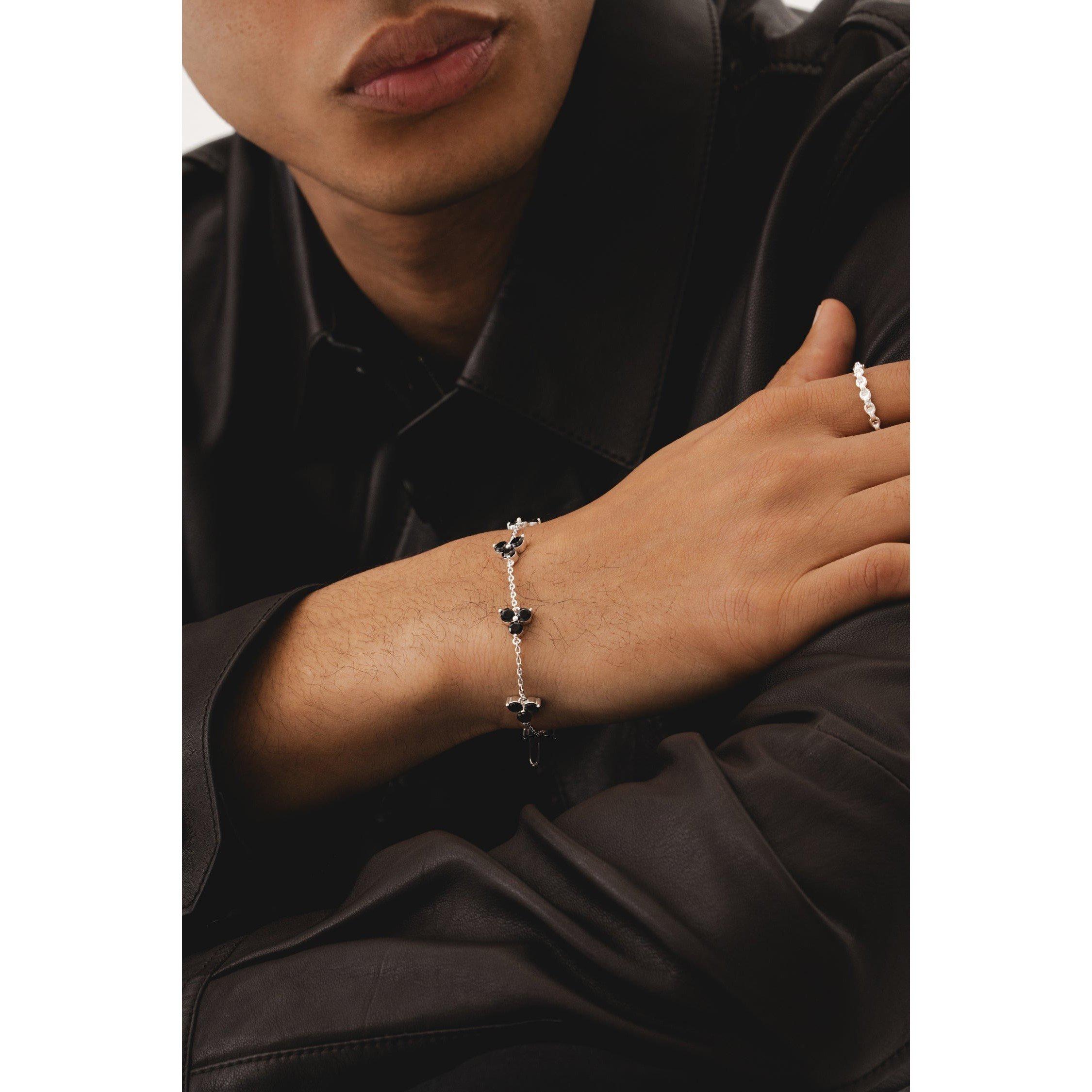 Silver/Black - Common Lines - Como Bracelet - 3