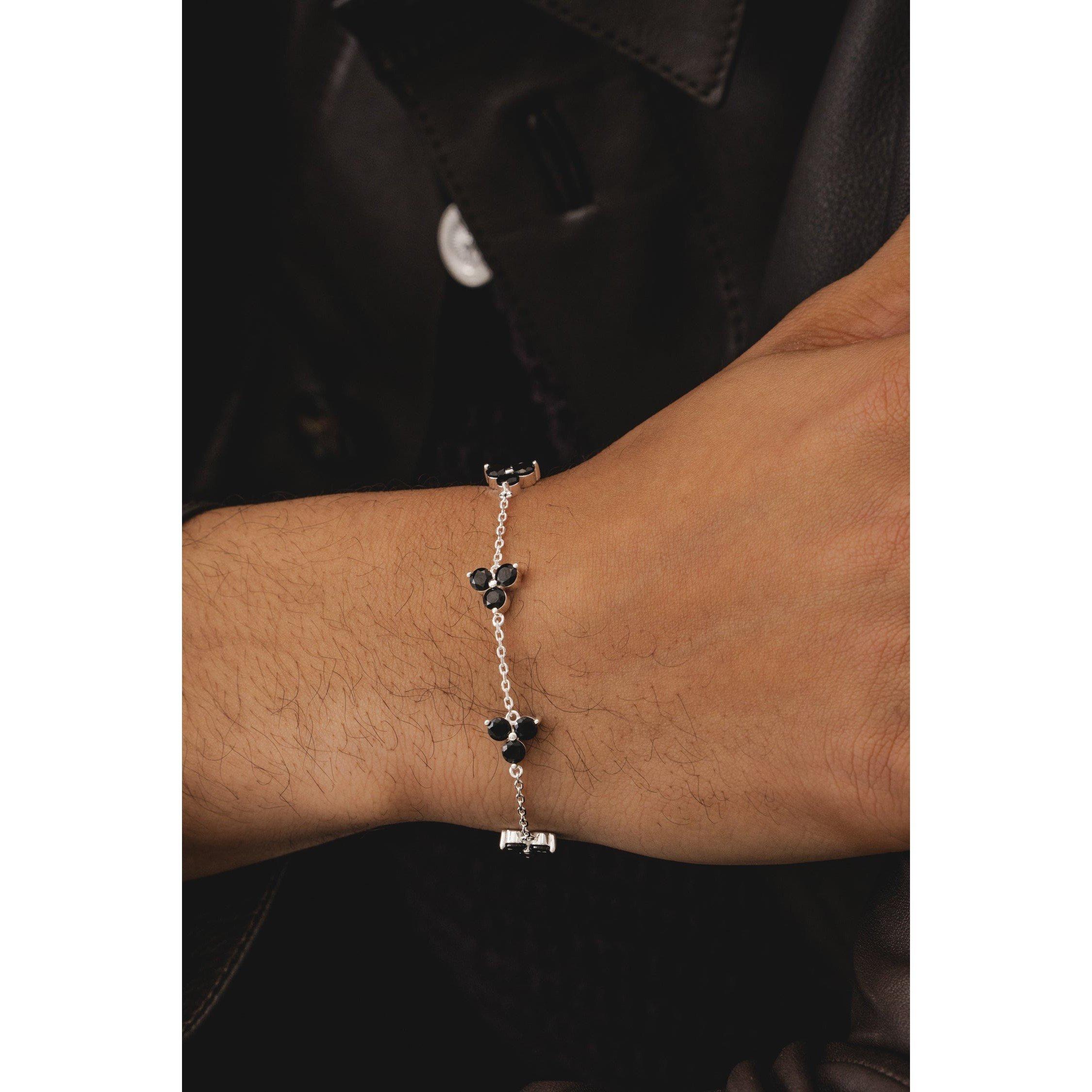 Silver/Black - Common Lines - Como Bracelet - 4