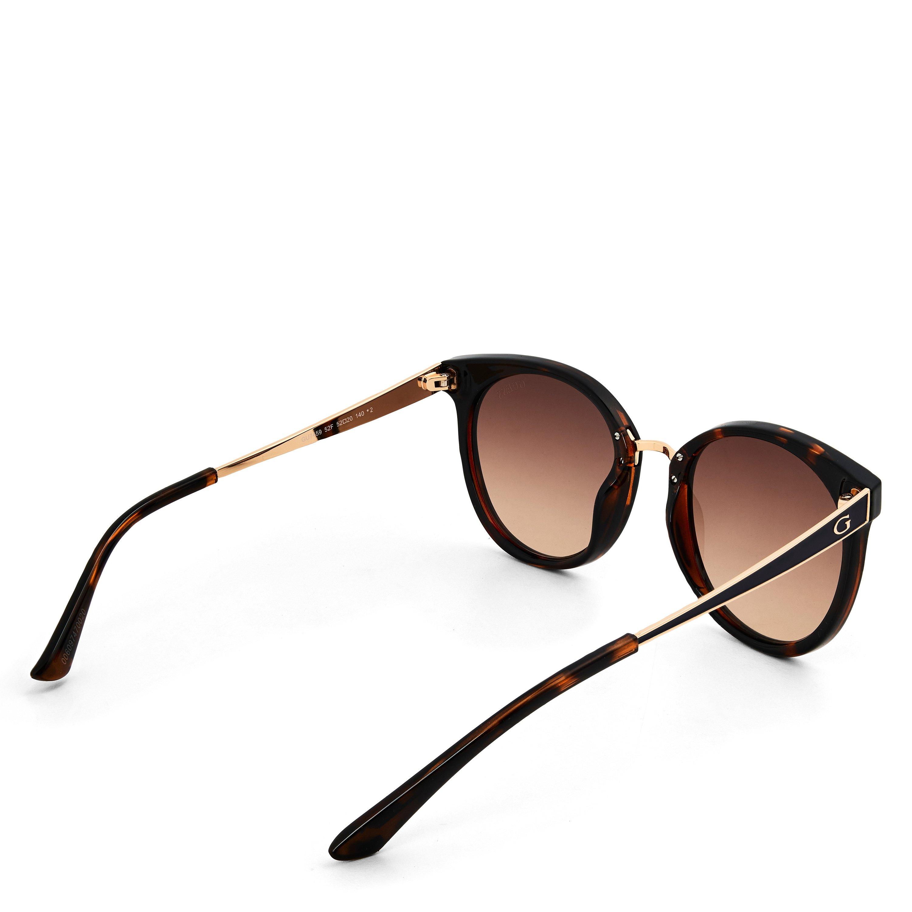 Dark Havana - Guess - Women's Round Sunglasses - 2