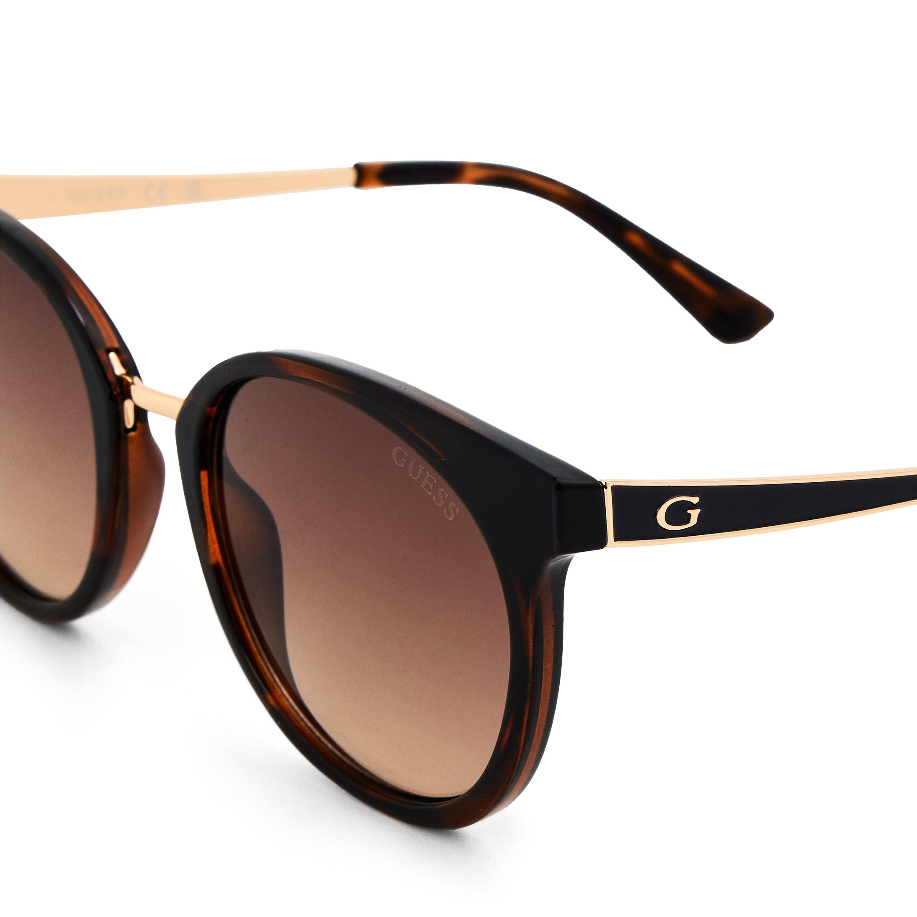 Dark Havana - Guess - Women's Round Sunglasses - 3