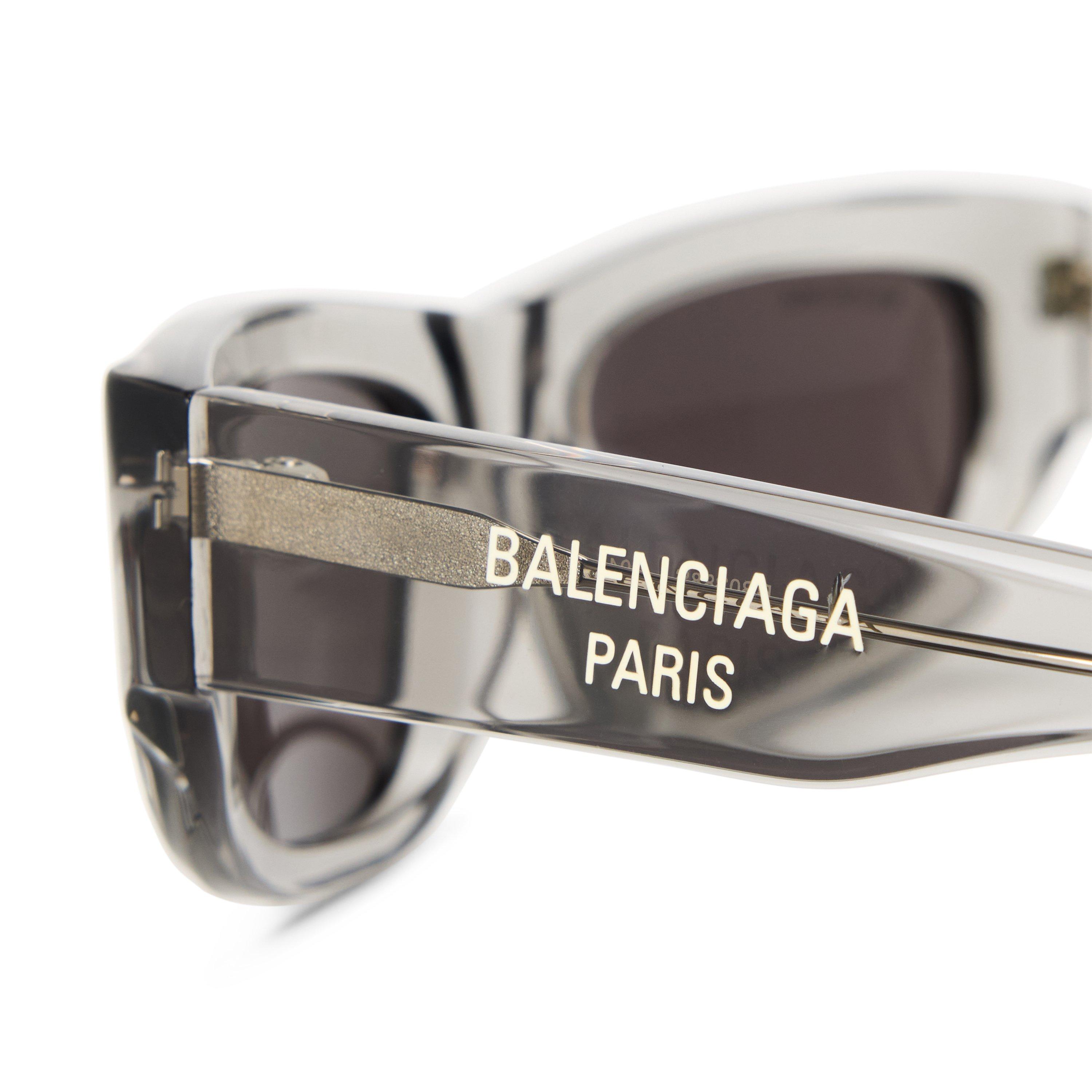 Grey - Balenciaga - Rectangle Sunglasses - 4