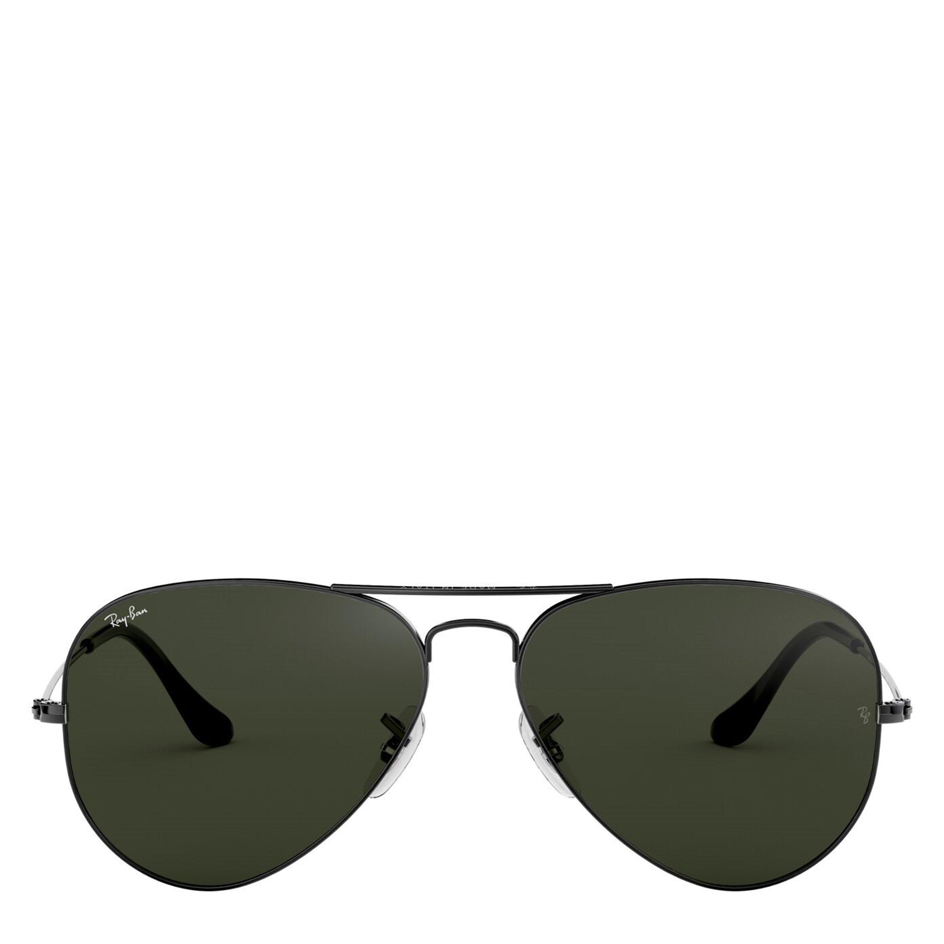 Ray-Ban Large Aviator Sunglasses - Gunmetal/Green